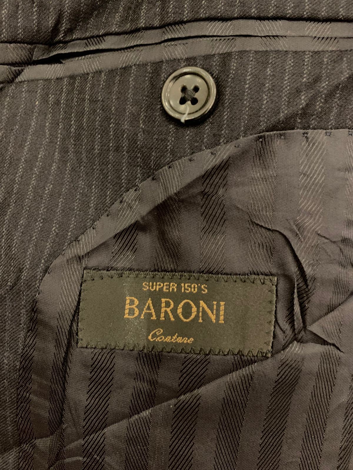 Vintage Baroni Super 150s wool classic dark navy jacket blazer 38R