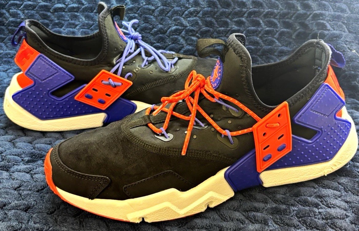 Nike Air Huarache Drift Men’s Low Top Sneakers Black Orange Purple Colorblock