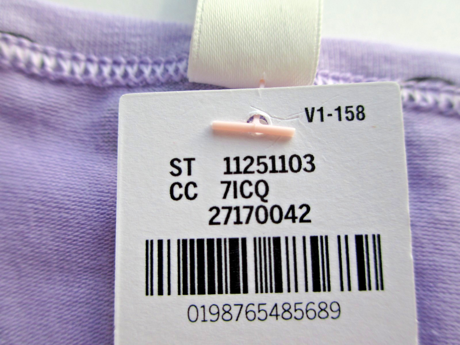 VICTORIA’S SECRET PINK Cotton String Bikini Panty M XL Purple NWT Script VS