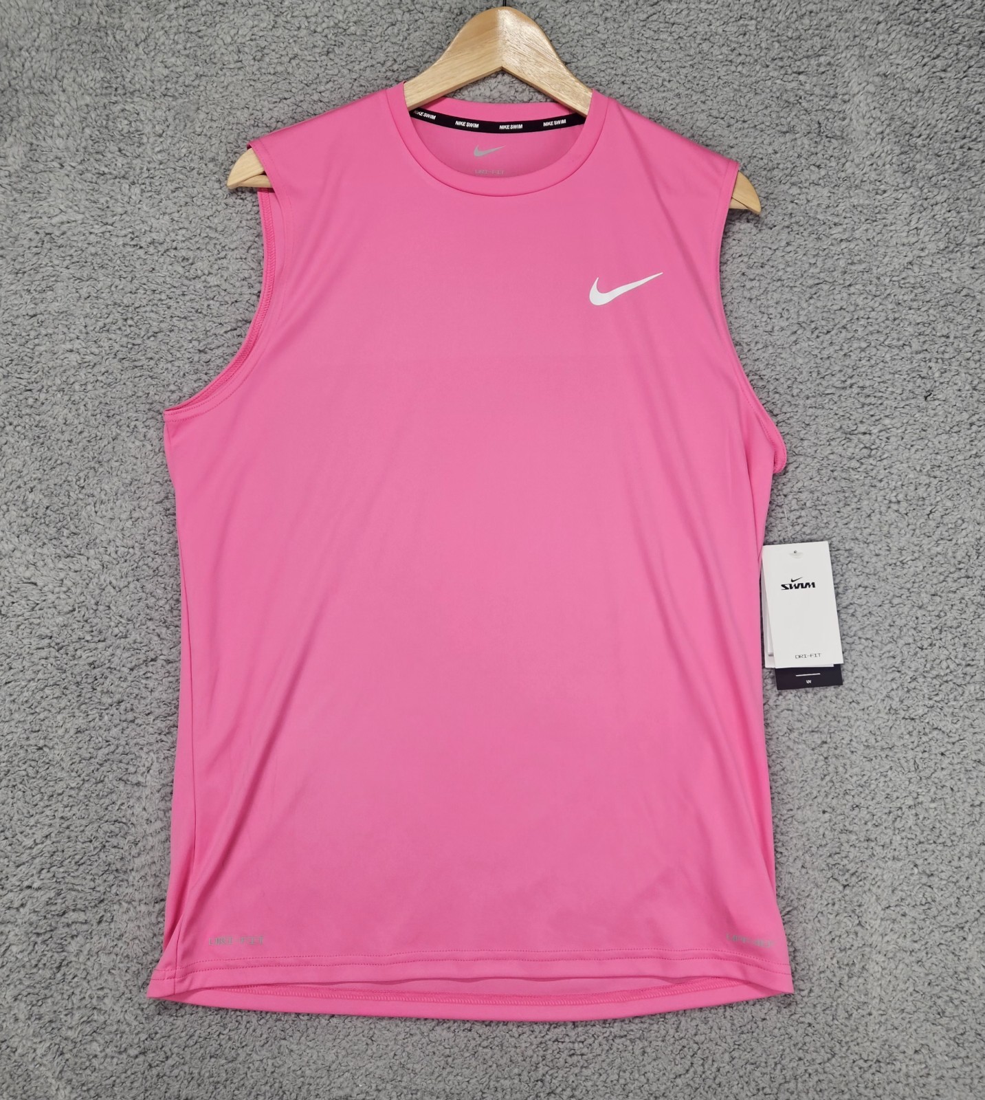 Nike Dri-FIT Sleeveless Hydroguard Shirt Pink Fuchsia Mens’s Small UPF 40+ Swim