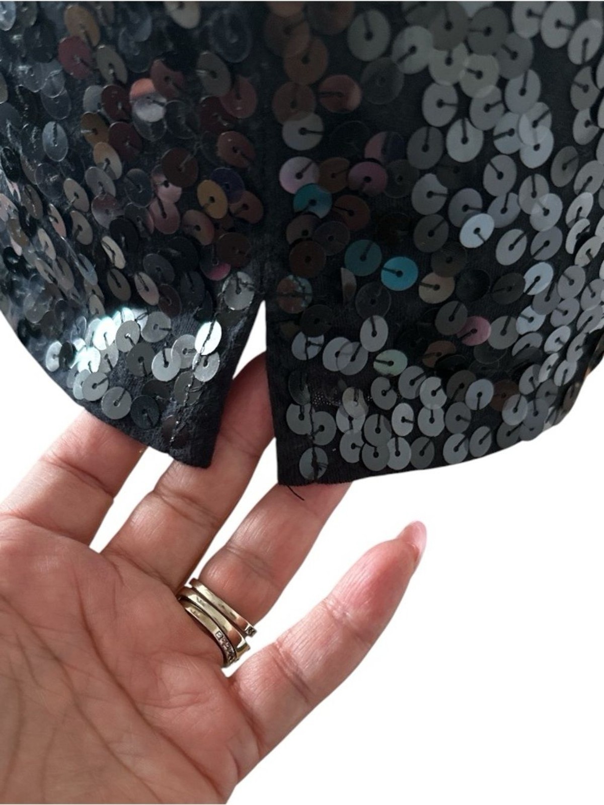 J. CREW Colorblock Sequins Cream Black Tank Cocktail Party Stretchy Top