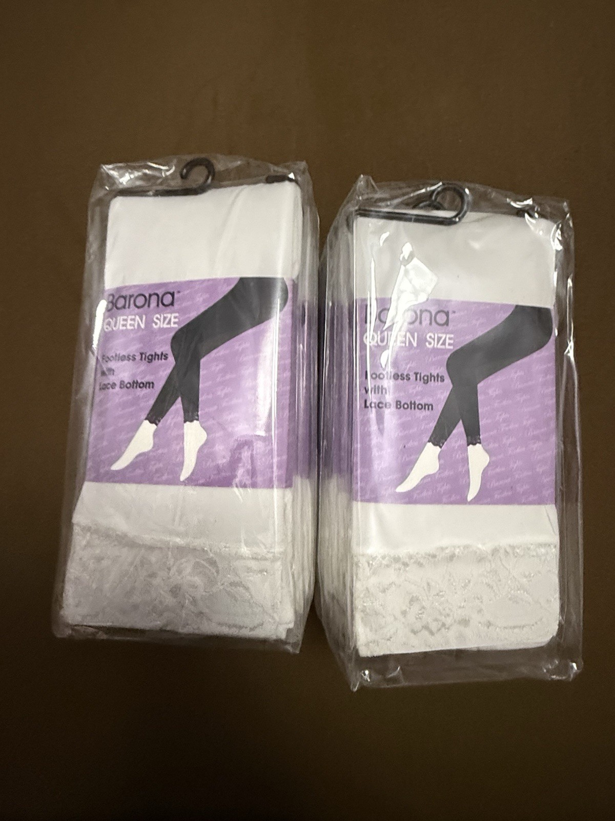 Barona Queen Size Footless Tights With Lace Bottom Style 106 pack of 6