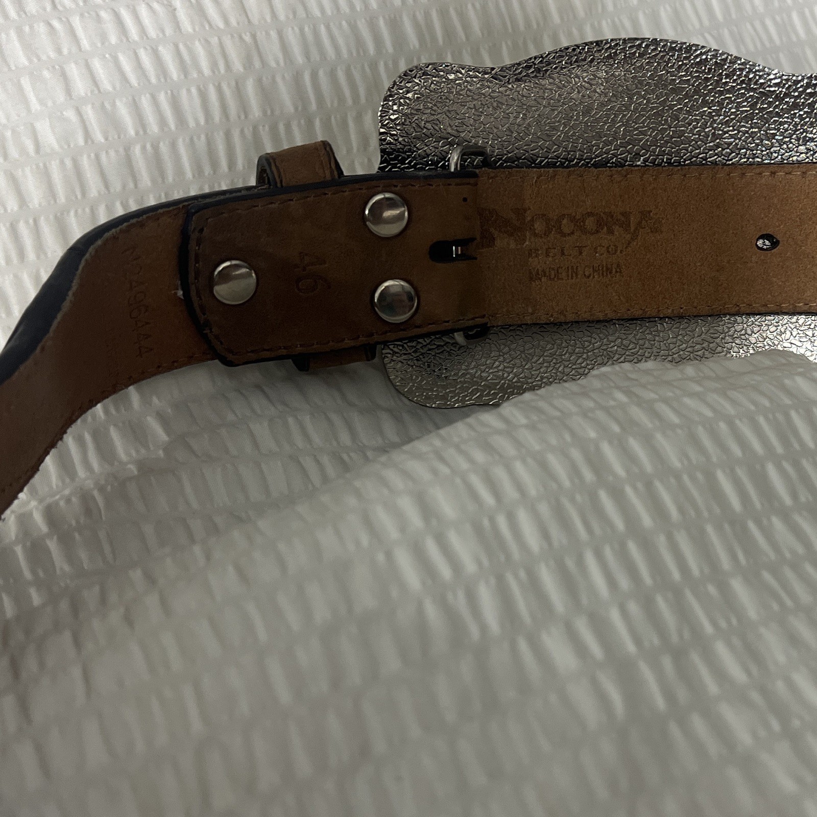Nocona Men’s Western Belt Size 46 brown Studded Buckle 1 1/2 in Wide