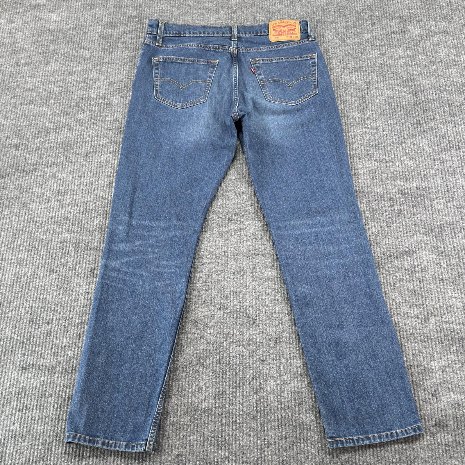 Levis 511 Jeans Mens 34×32 Blue Medium Wash Slim Straight Stretch Denim Casual