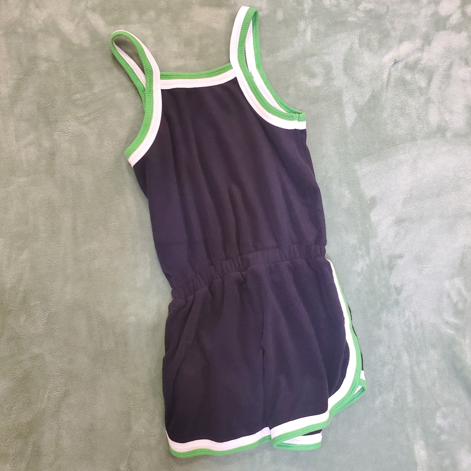 Justice Minecraft Romper Girls Size 7/8 Black Gamer Terry Sleeveless Pockets