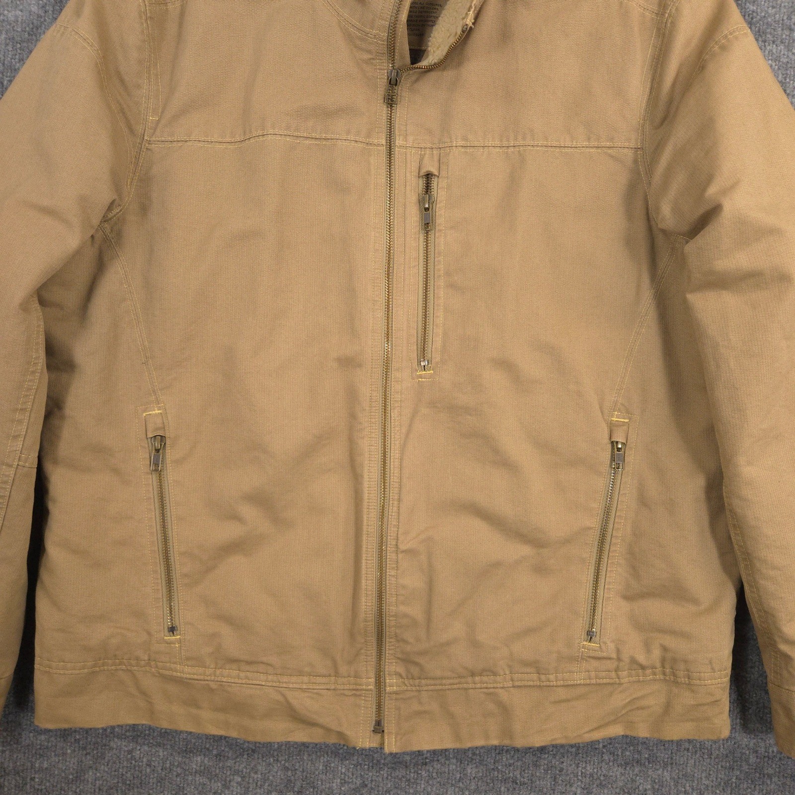 LL Bean Pine Ridge Jacket Mens L Khaki Wool Blend Blanket Lined Field Work Chore
