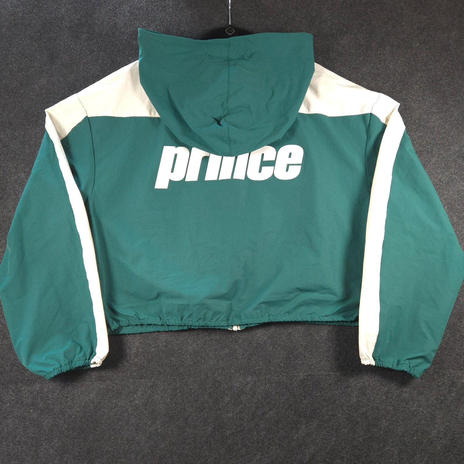 Prince Pickleball Jacket Femme Size XXL Cropped Hooded Zip Green White Lightweig