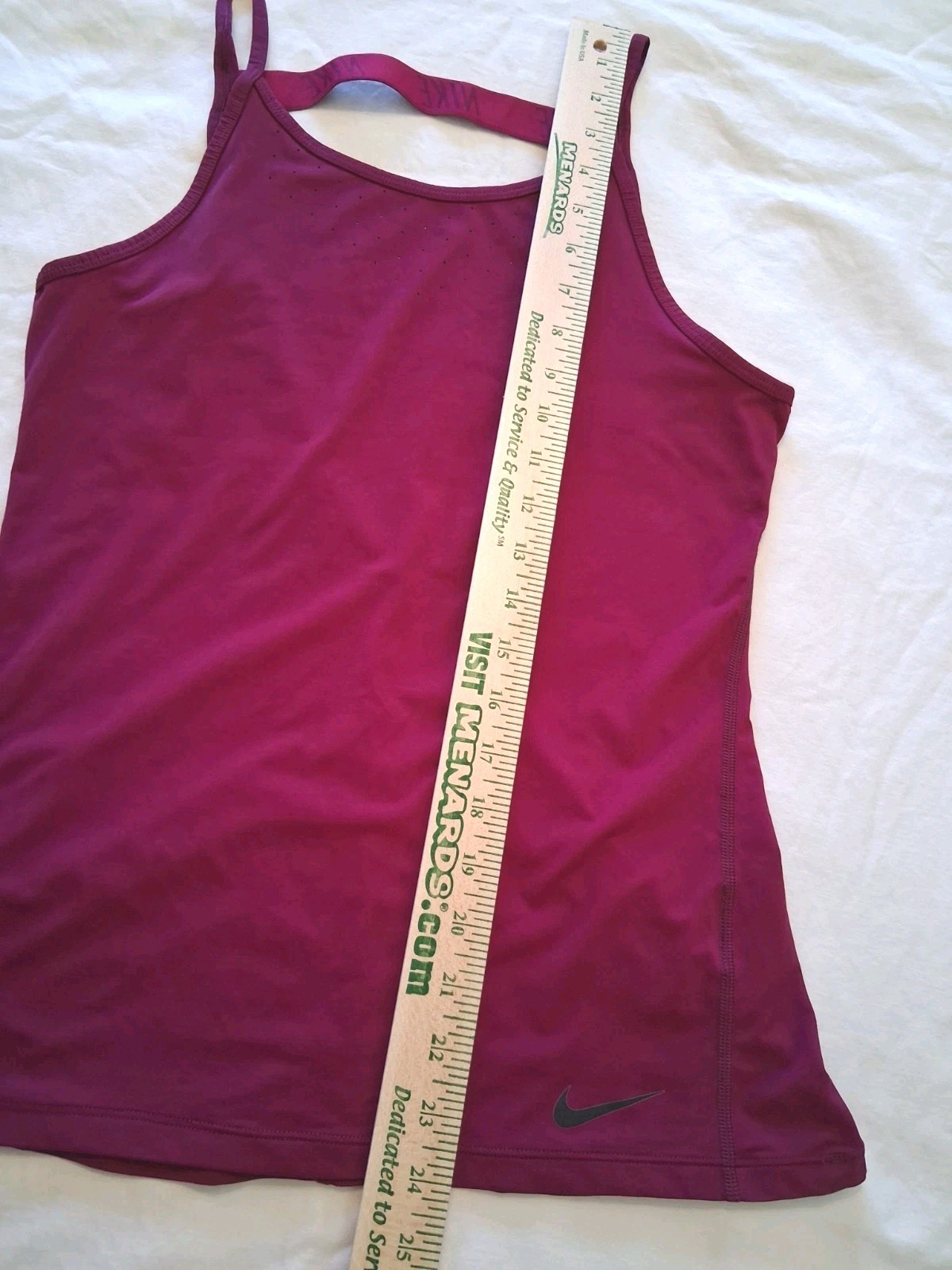 ​Nike Pro Dri-FIT Tank Top Women Berry High Neck Laser Cut Open Back Yoga Gym M