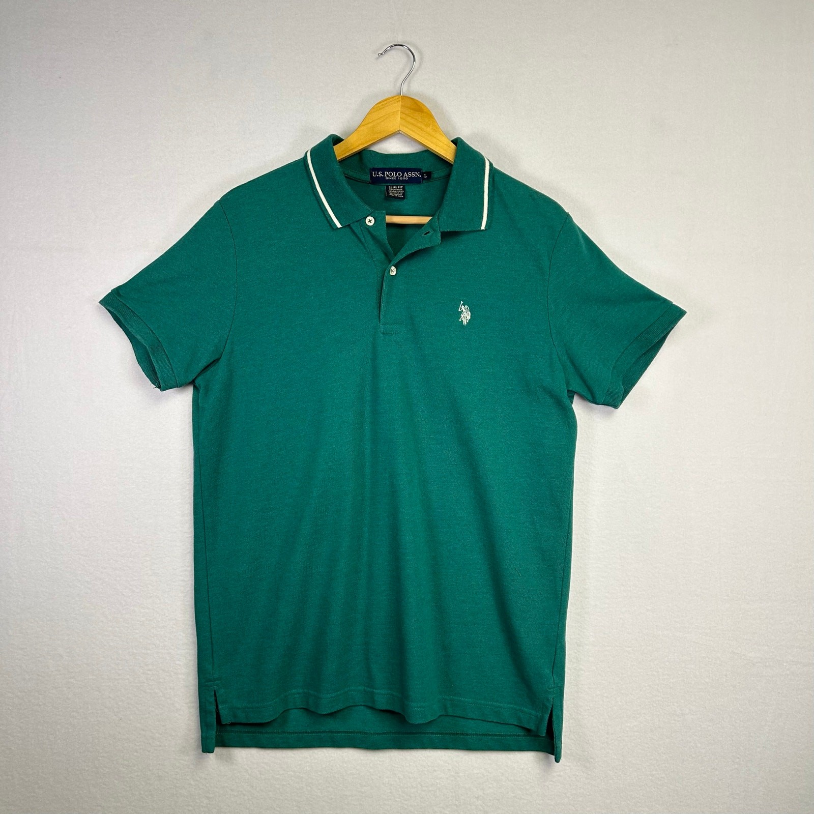 Men’s Green US Polo Assn – Size Large Slim Fit Sportswear Gulf