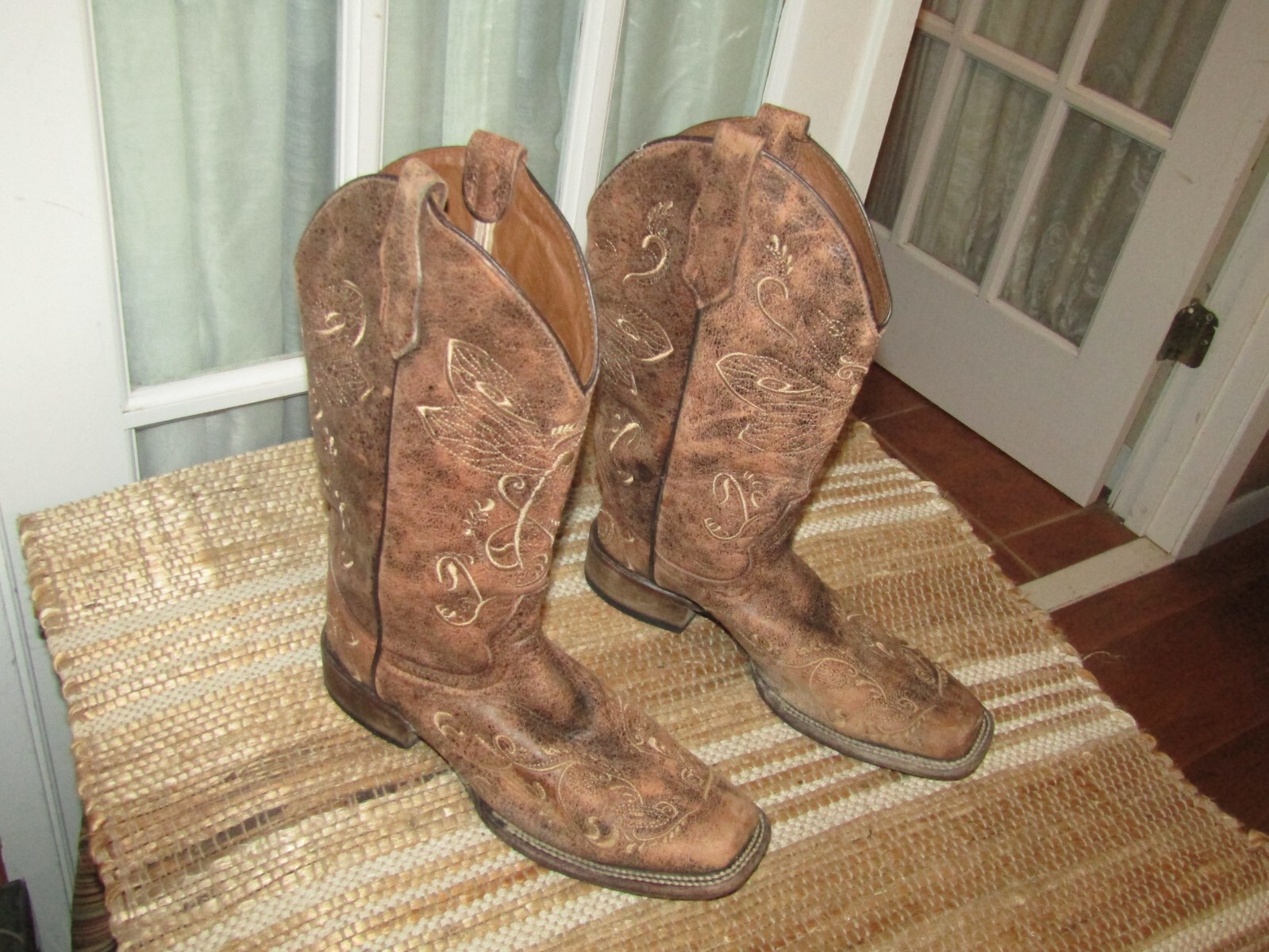 Circle G L5079 Womens Dragonfly Embroidered Cowgirl Western Boots Sz 8.5 M