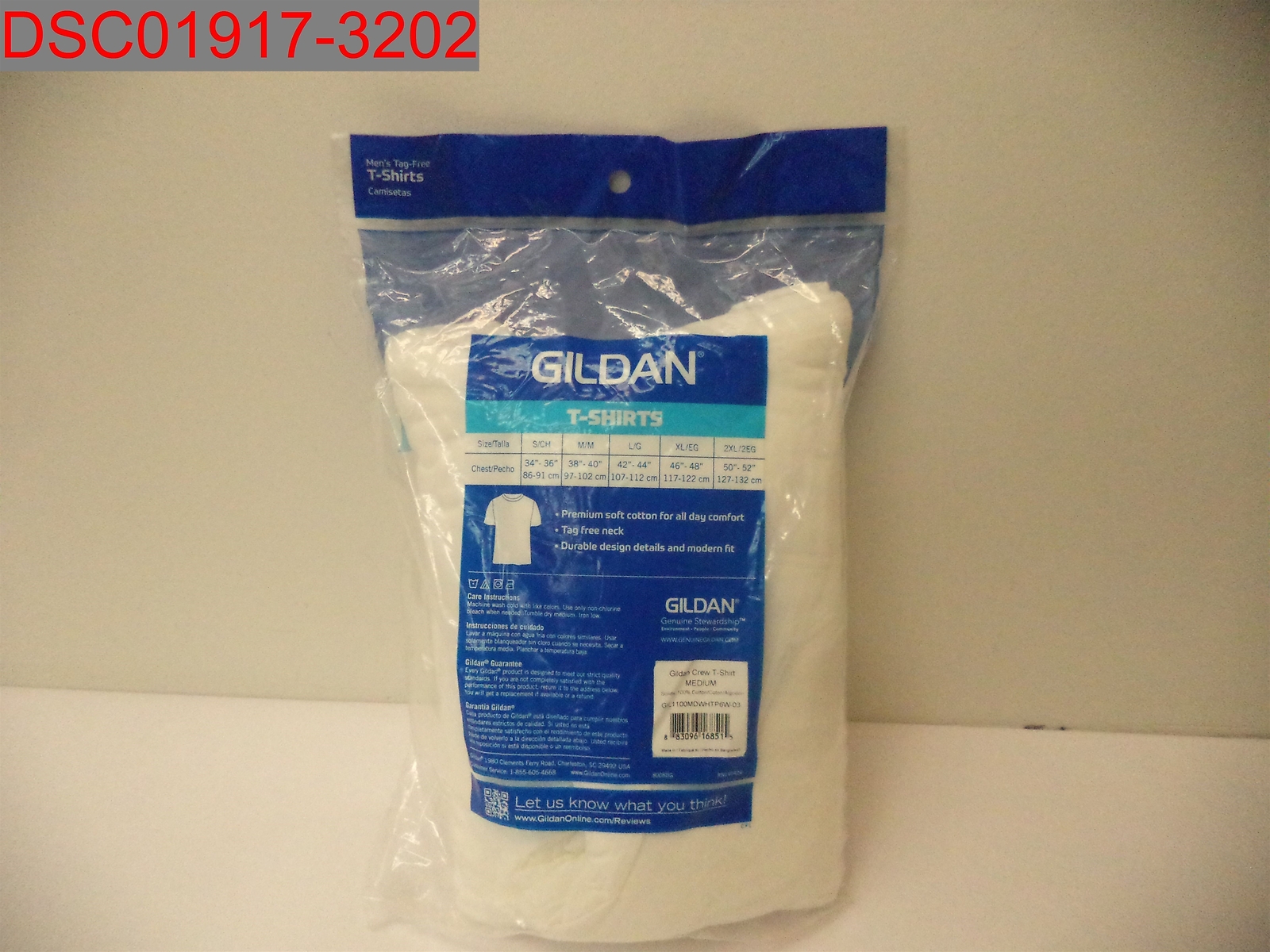 Stain, Gildan Men’s White 6 Pack Style G1100 Crew T-Shirts, Size M 883096168515