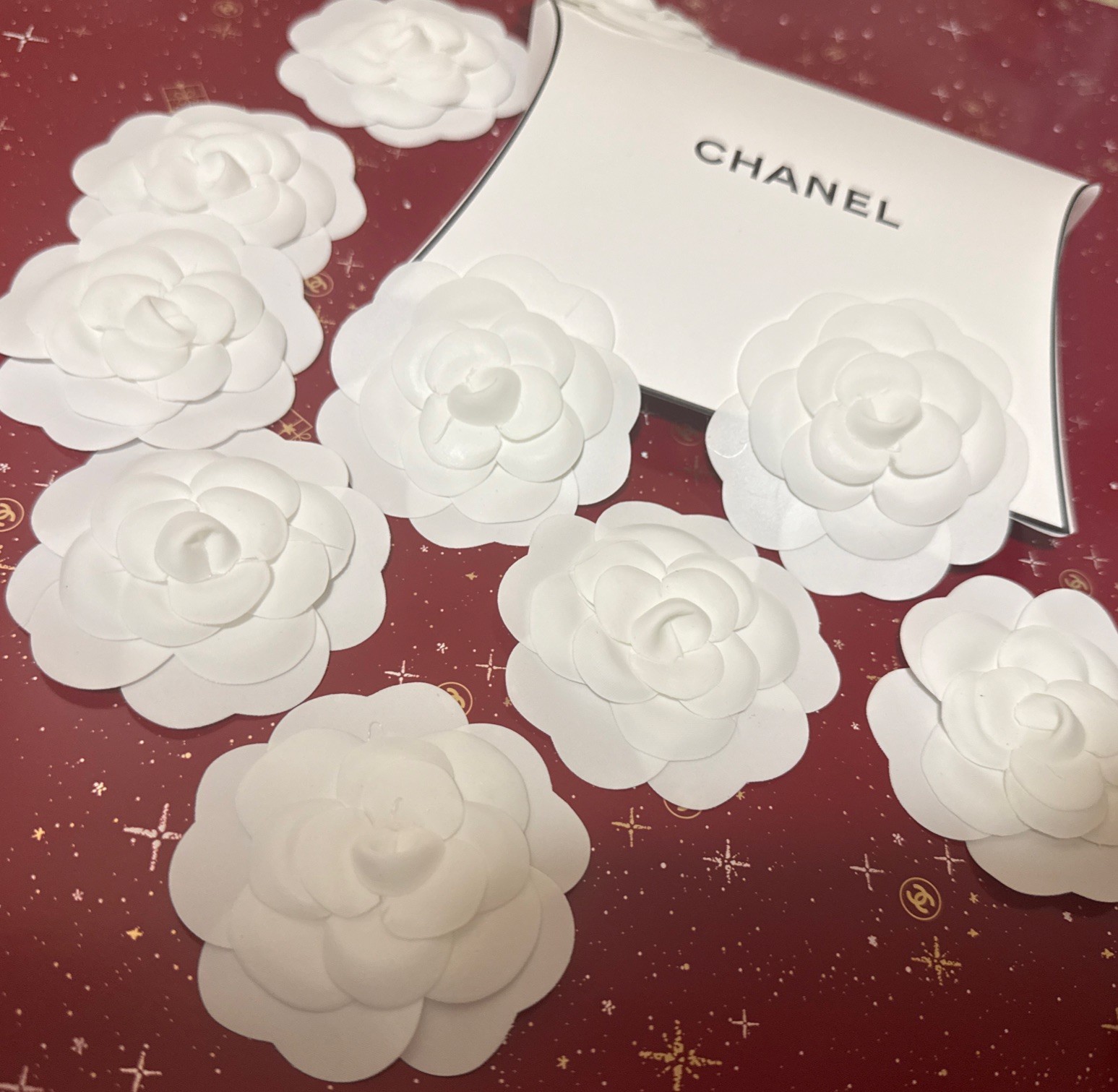 10 X CHANEL Classic White Camellia Flower Stickers