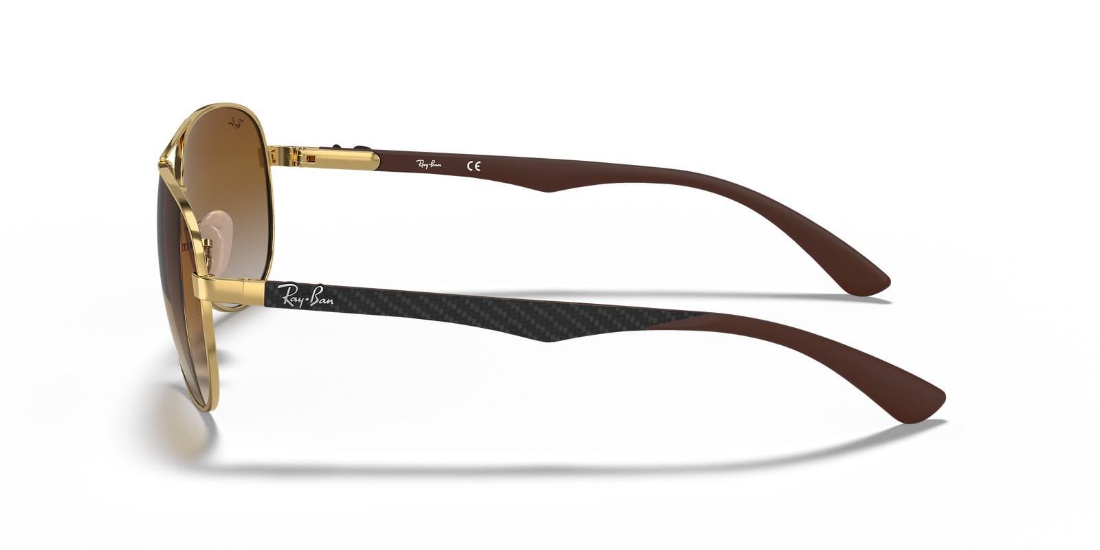 Ray-Ban Carbon Fibre Gold/Brown Gradient 61 mm Sunglasses RB8313 001/51 61-13