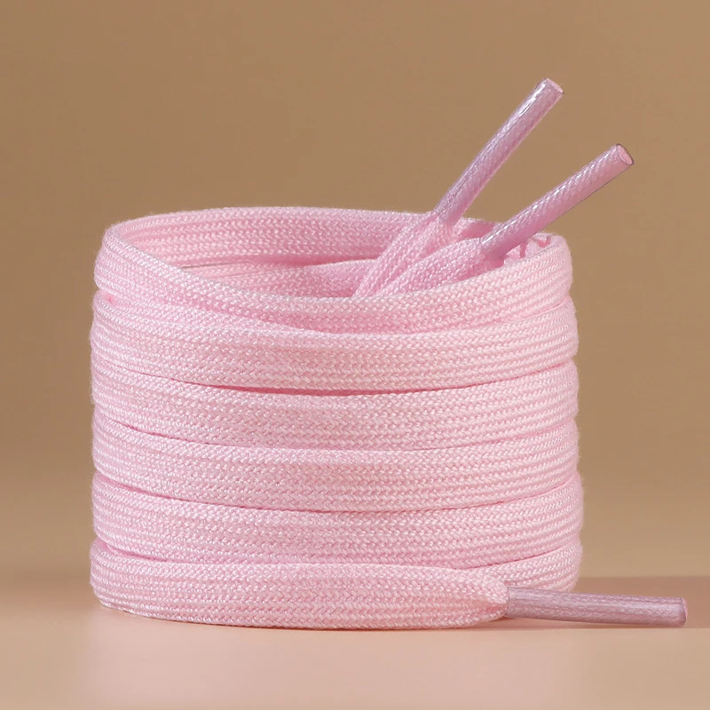 New 0.8cm Wide Flat Cotton Shoelaces Unisex, Solid Color High-Quality Shoelace S