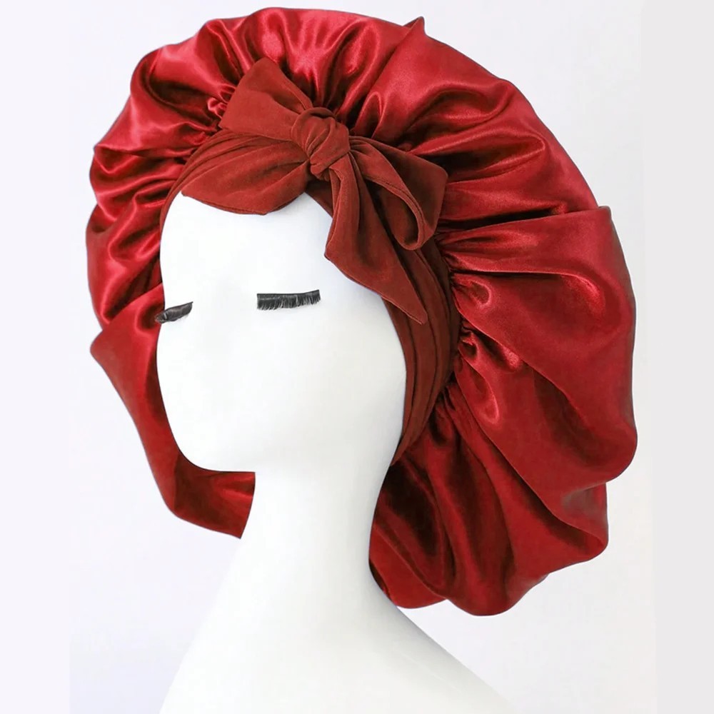Satin Bonnet Silk Bonnet with Tie Band Adjustable Hair Bonnet for Sleeping*