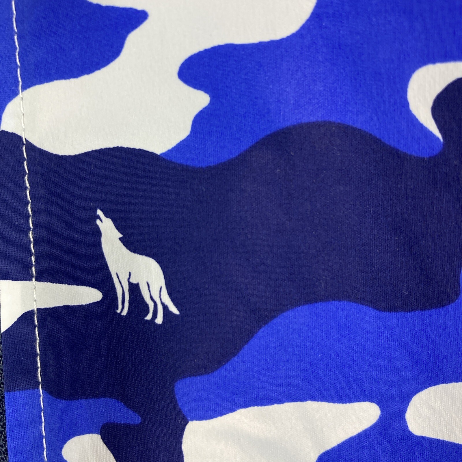 Greyson Trailwolf Golf Jacket Large Cobalt Blue Camo Full Zip Windbreaker Shell