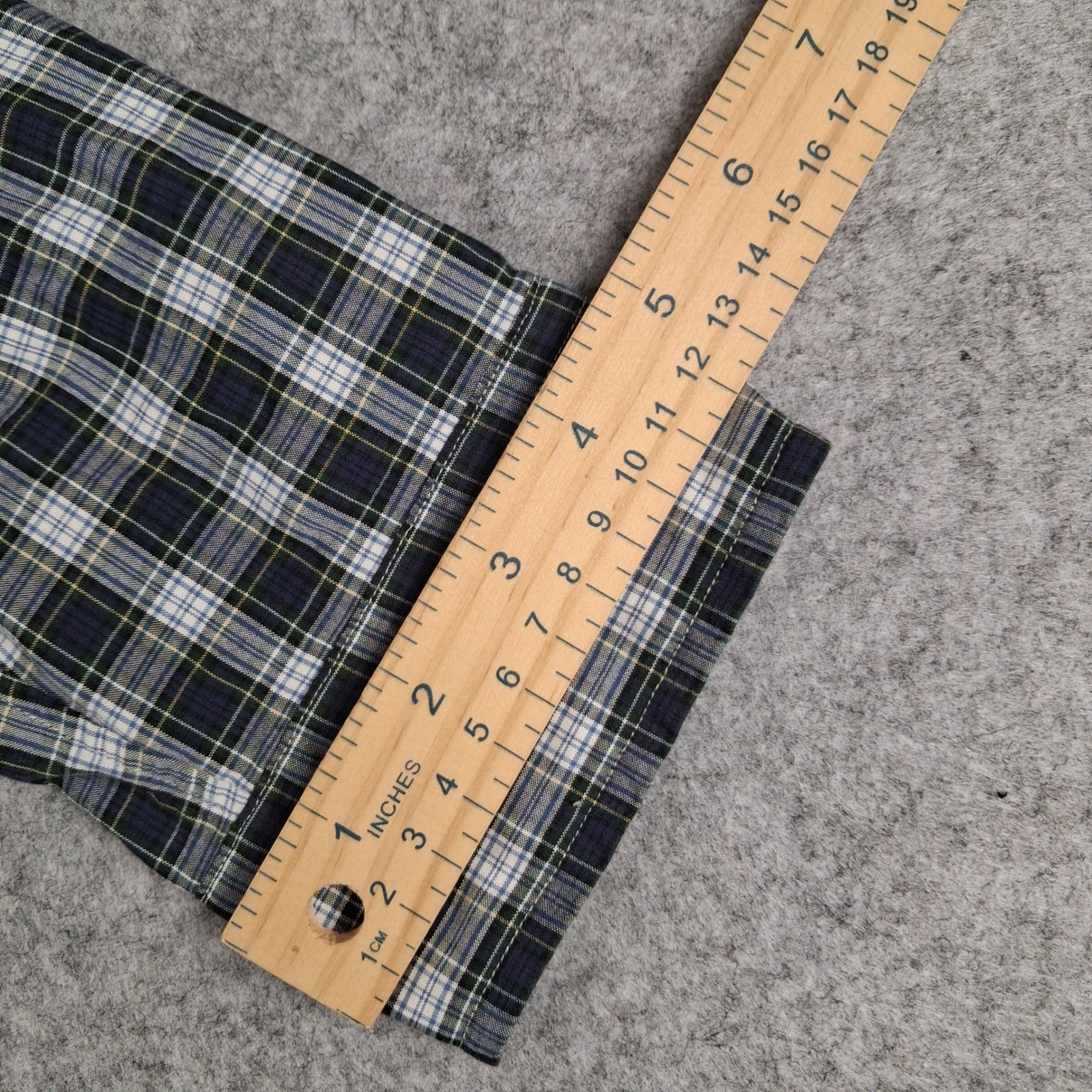 Ralph Lauren Button Down Shirt Mens XL Navy Blue Plaid Custom Fit Cotton
