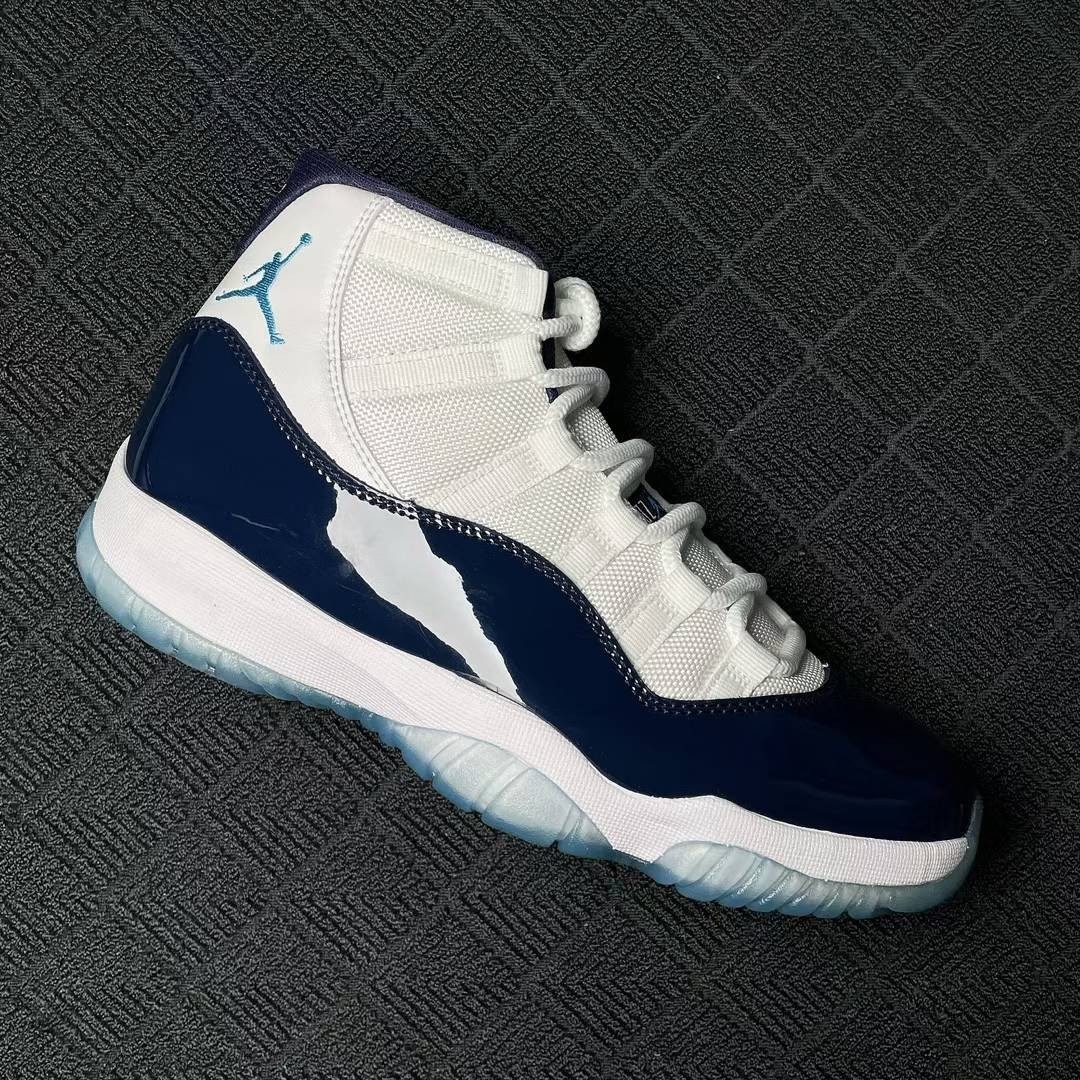 Nike Air Jordan 11 Midnight Navy White Patent Leather Men Sneakers