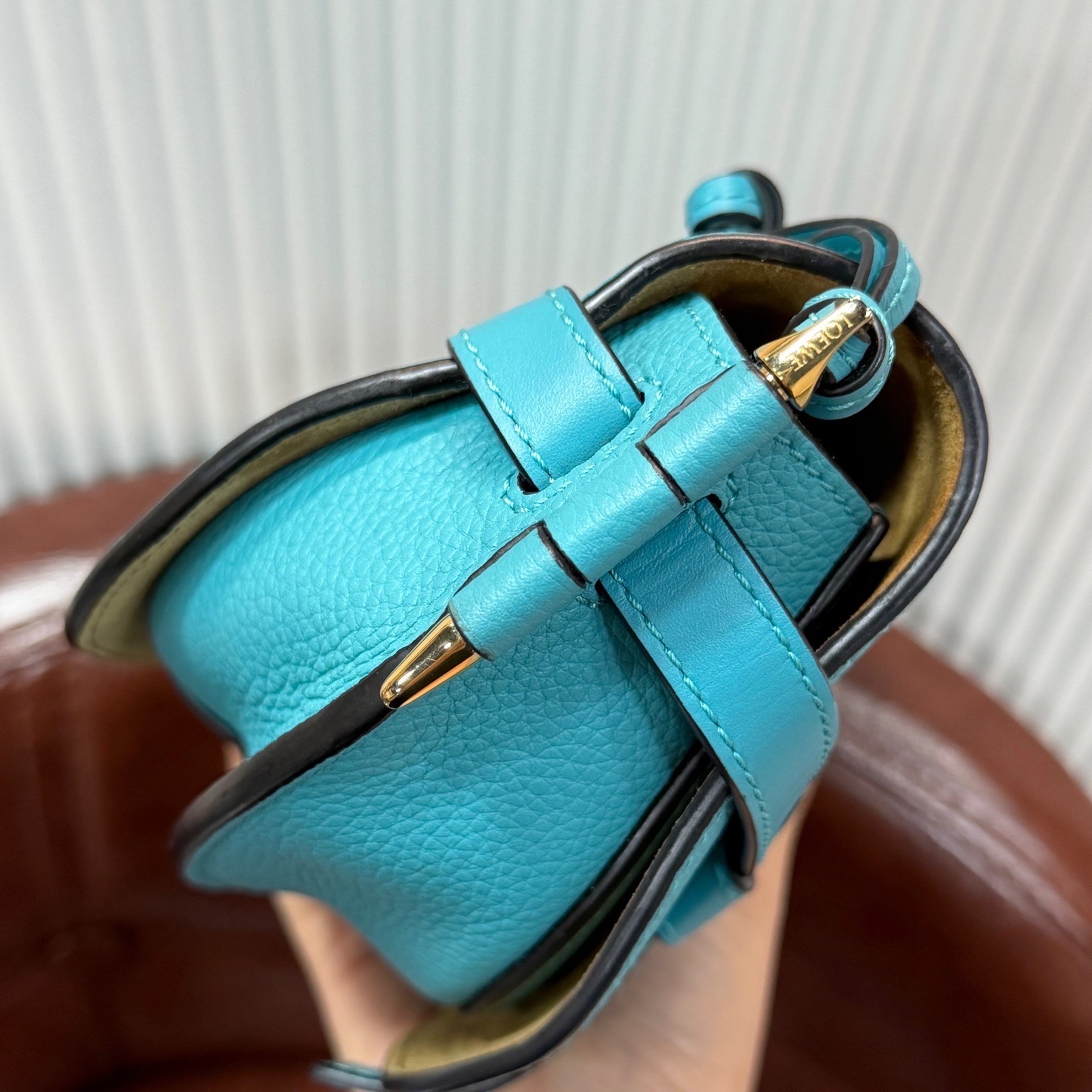 Loewe Pre-Owned Authentic Saddle Bag Blue Free Tracked Shipping