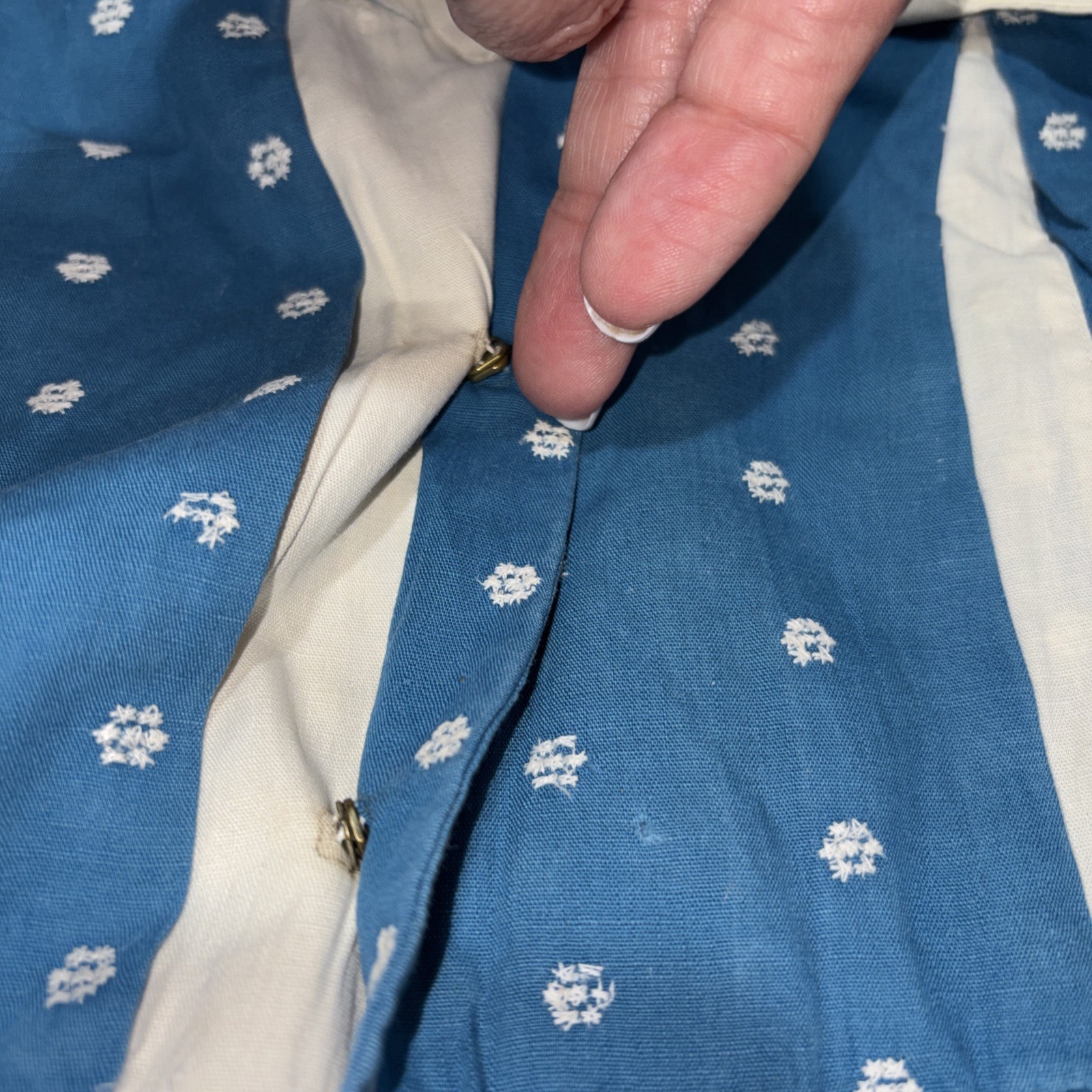 Vtg 40s 2 Piece Blue SSet – Sz 2-3t Handmade Needs Buttons