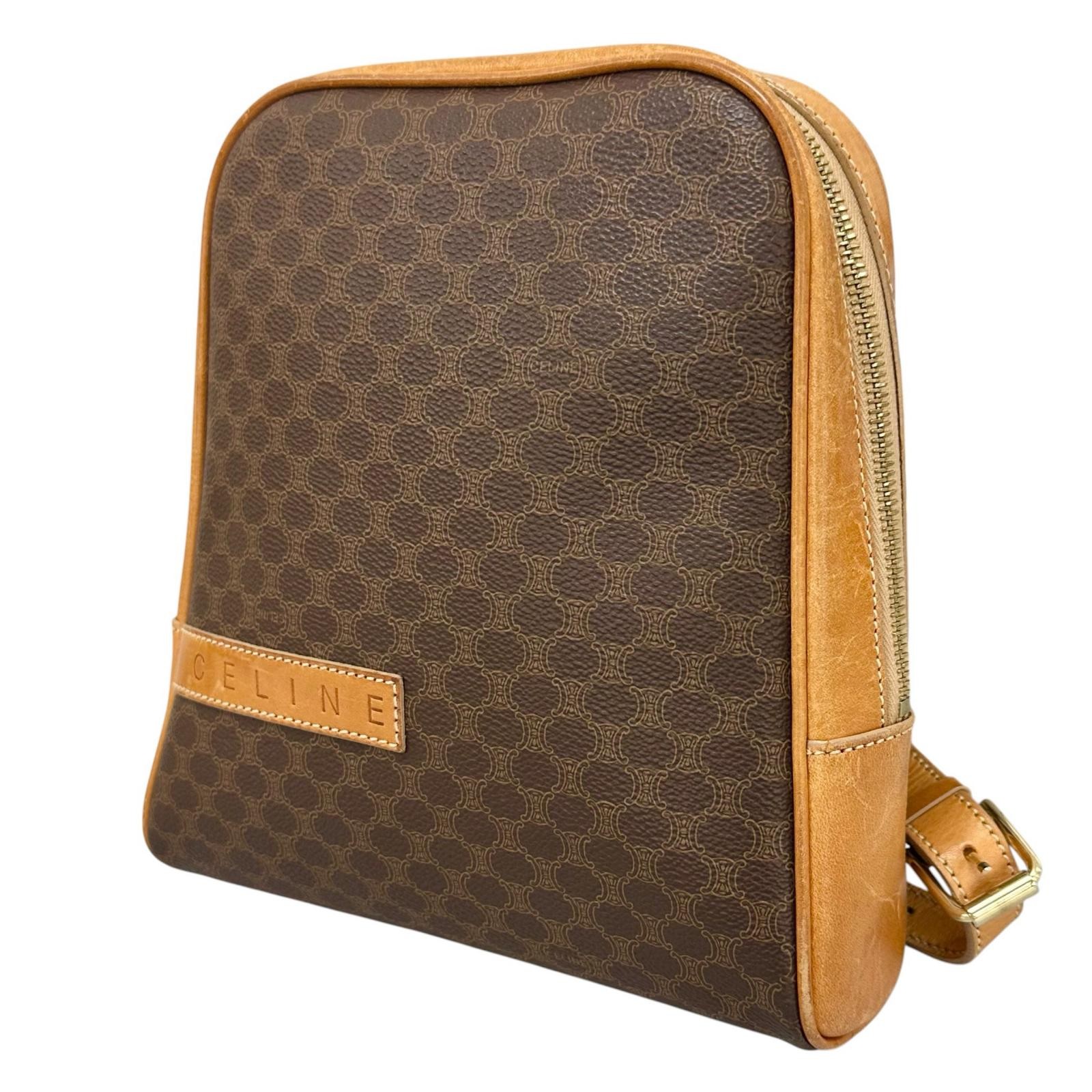 CELINE Macadam Backpack Â· Daypack leather/PVC brown vintage Women