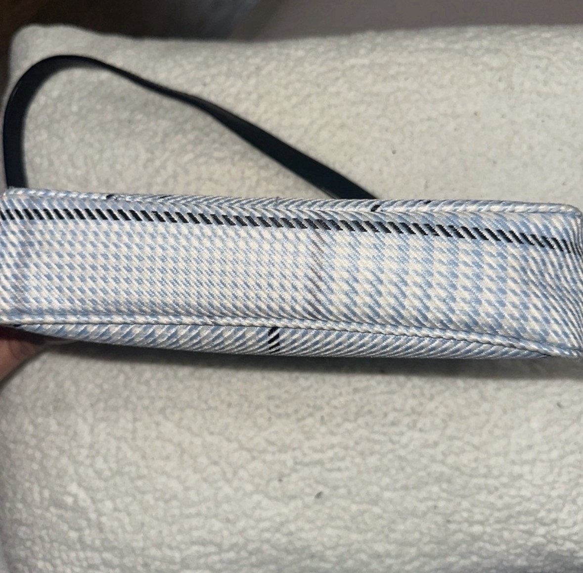 Vintage Ralph Lauren Y2K Spring Summer Shoulder Bag Blue White Houndstooth Purse