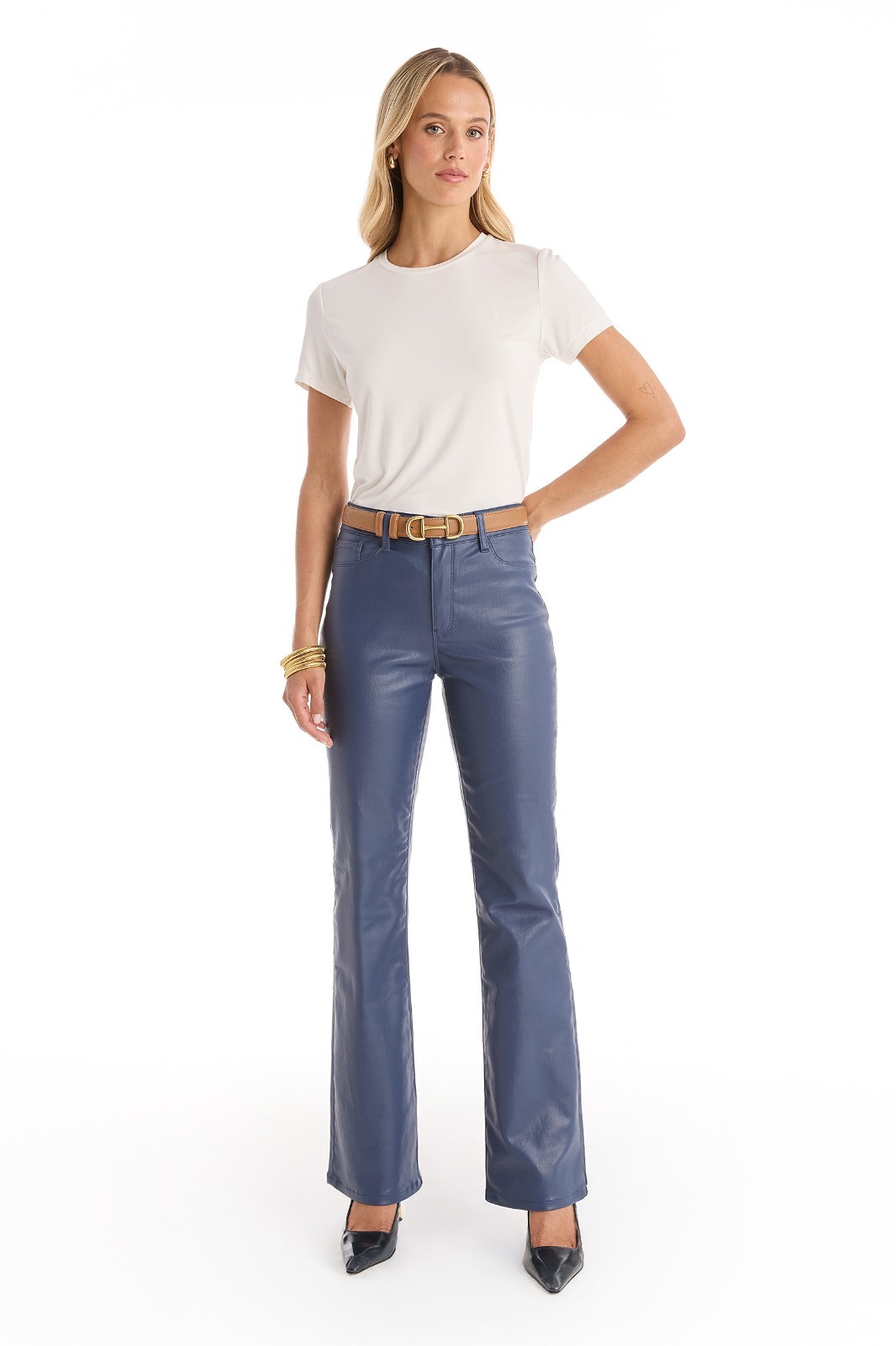 Aria Coated Flare Jean Sapphire Classic and Petite THE NOLI SHOP