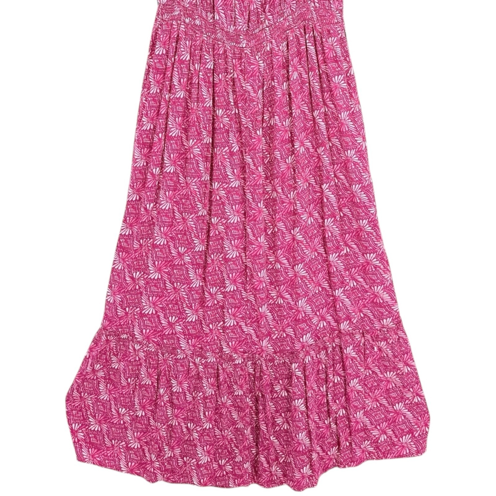 Terra & Sky Pink Summer Maxi Dress Size 0X 14W Off Shoulder Batik Geometric NWT