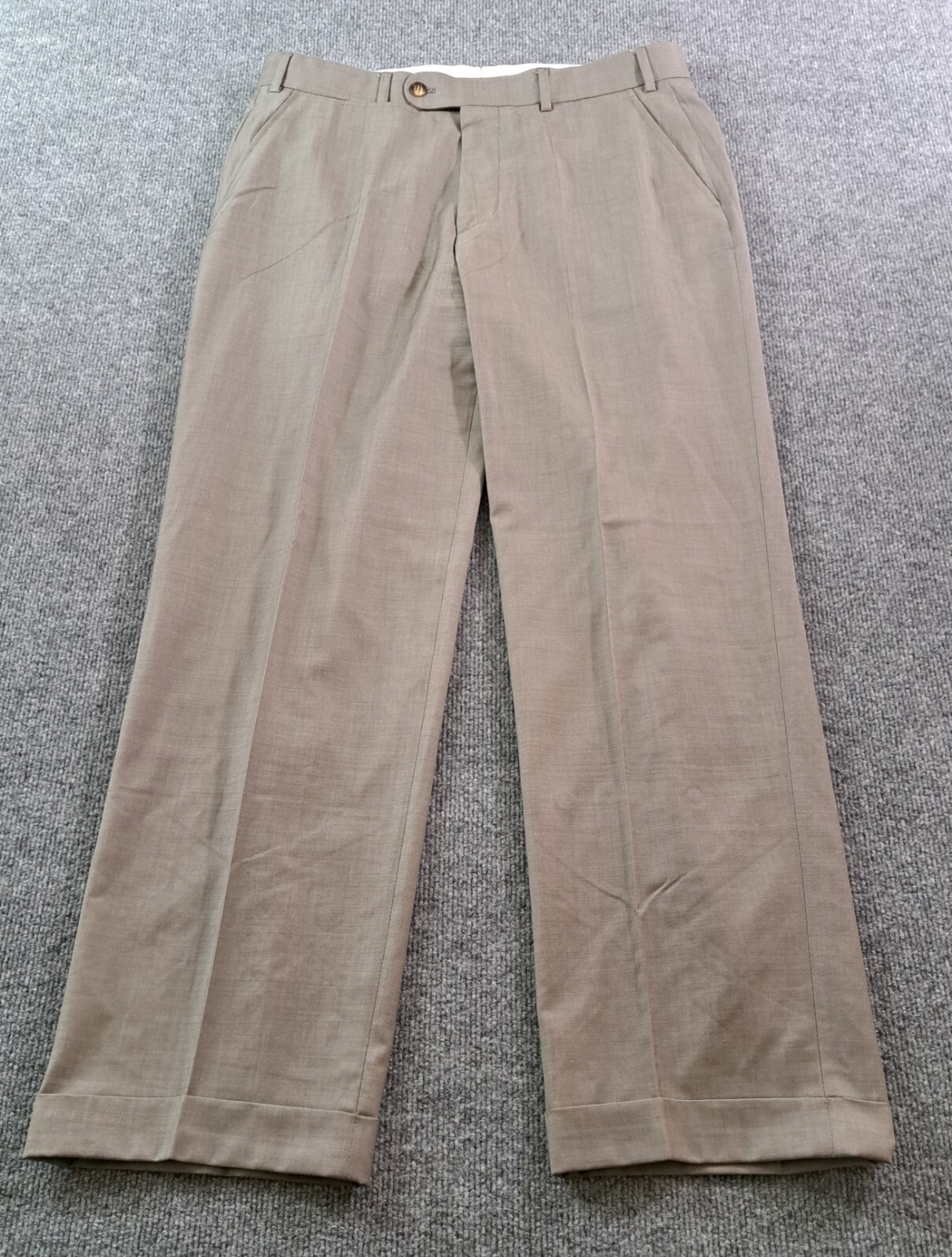 Hiltl Dress Pants Mens Size 34×30 Gray Wool Mid Rise Cuffed Trousers