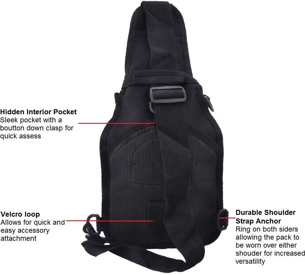 Outdoor Tactical Sling Bag Military MOLLE Crossbody Pack Chest Shoulder Backpack