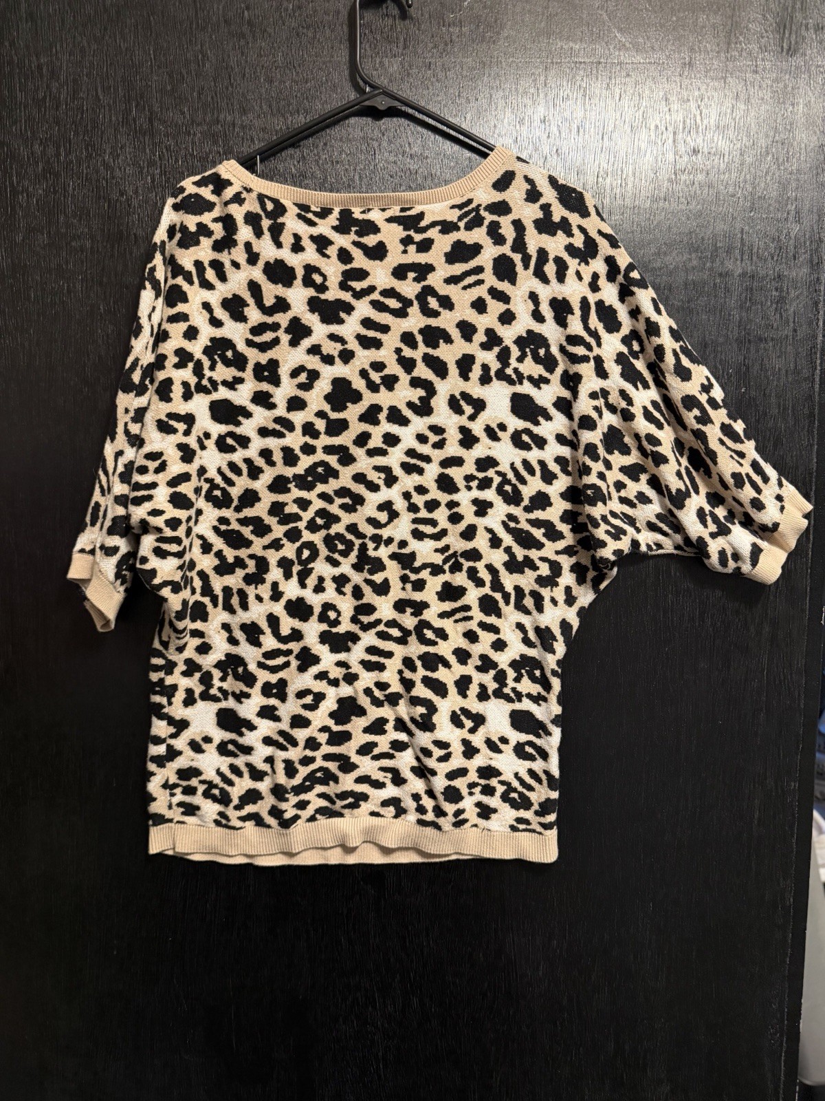 Vintage Womens Leopard Print “ Soho Jeans “ Half Sleeve Top Size M Y2K Classic