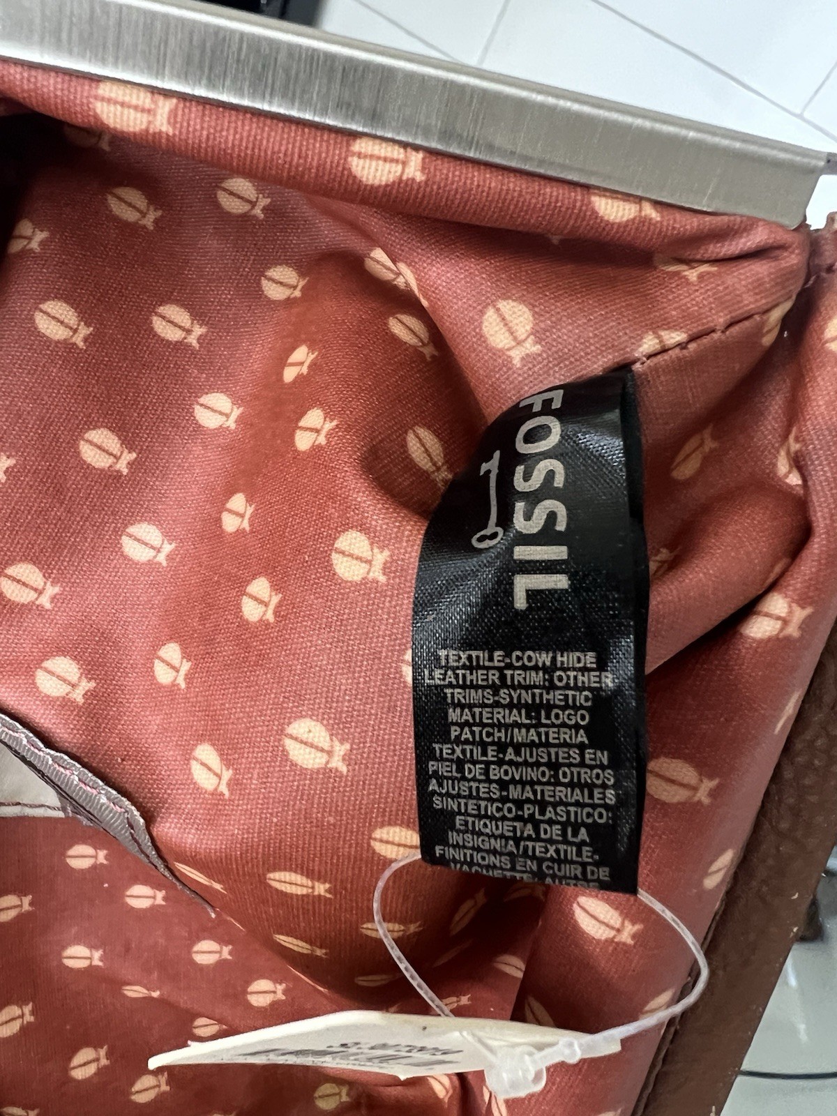 Fossil Retro Key-Per Cosmetic Bag Floral Coated Canvas Travel Bag