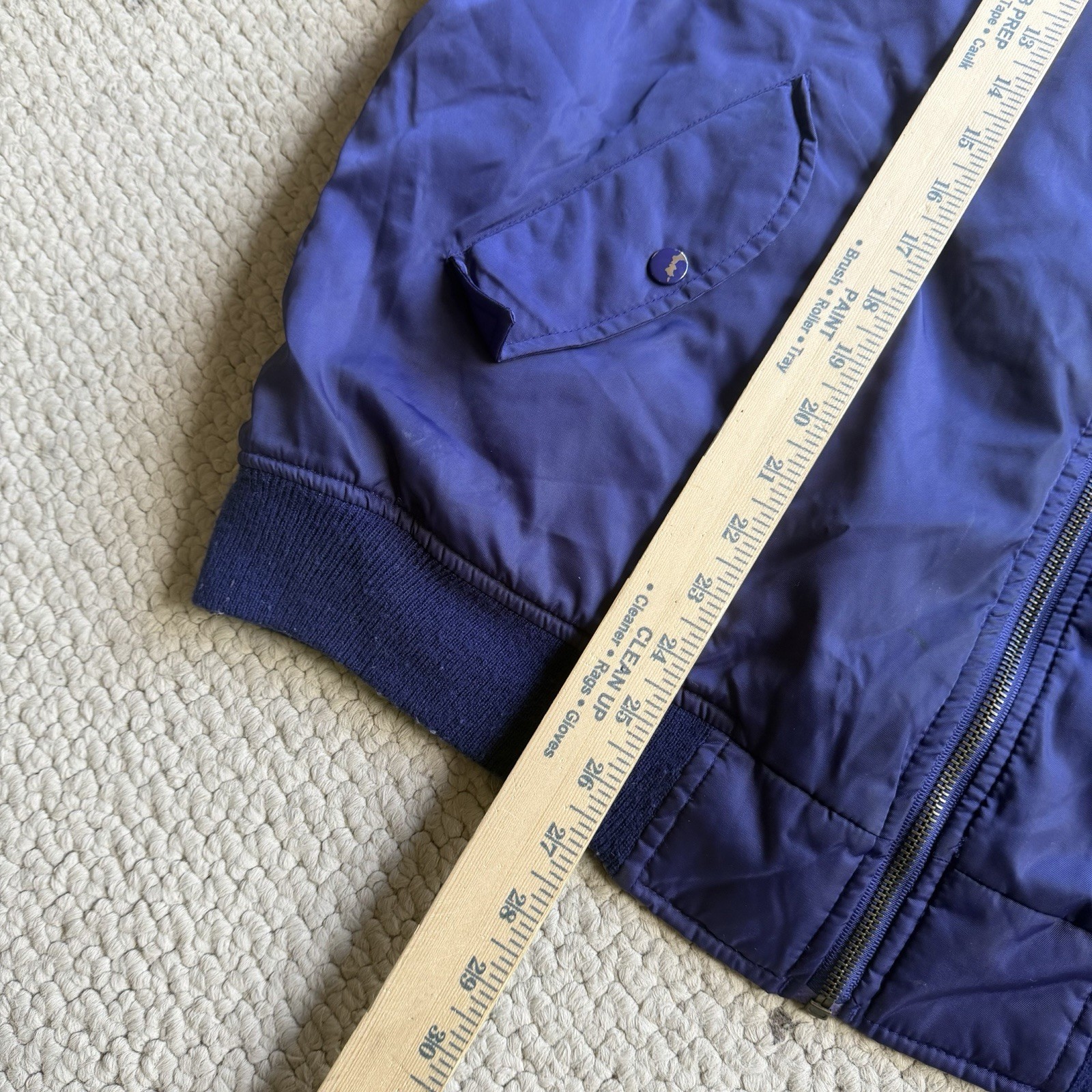 Vintage Navy Faded Reversible Military Style Bomber Jacket