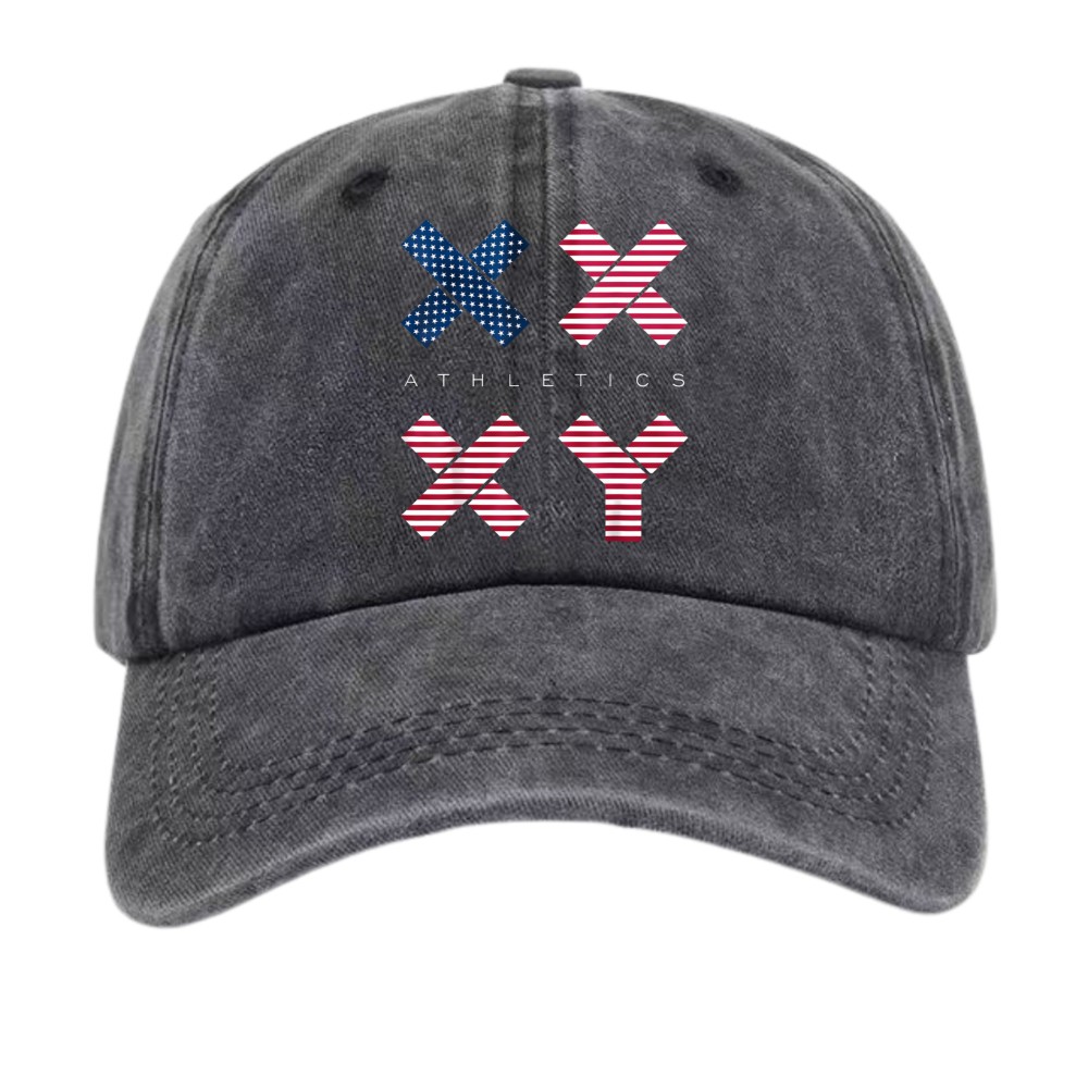 Trendy Patriotic XX XY Athletic Adjustable Cap|Unisex Workout & Casual Hang Hat