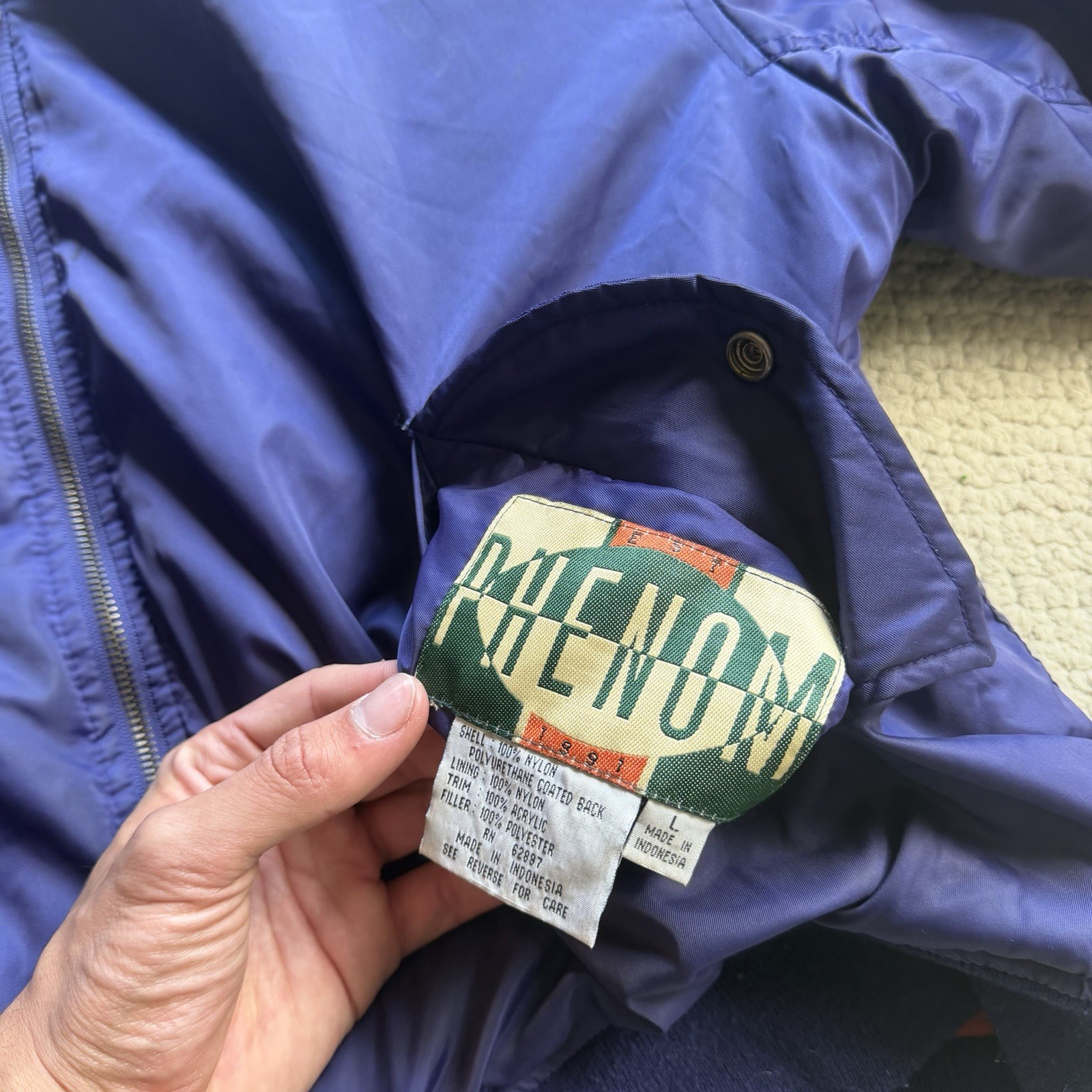 Vintage Navy Faded Reversible Military Style Bomber Jacket