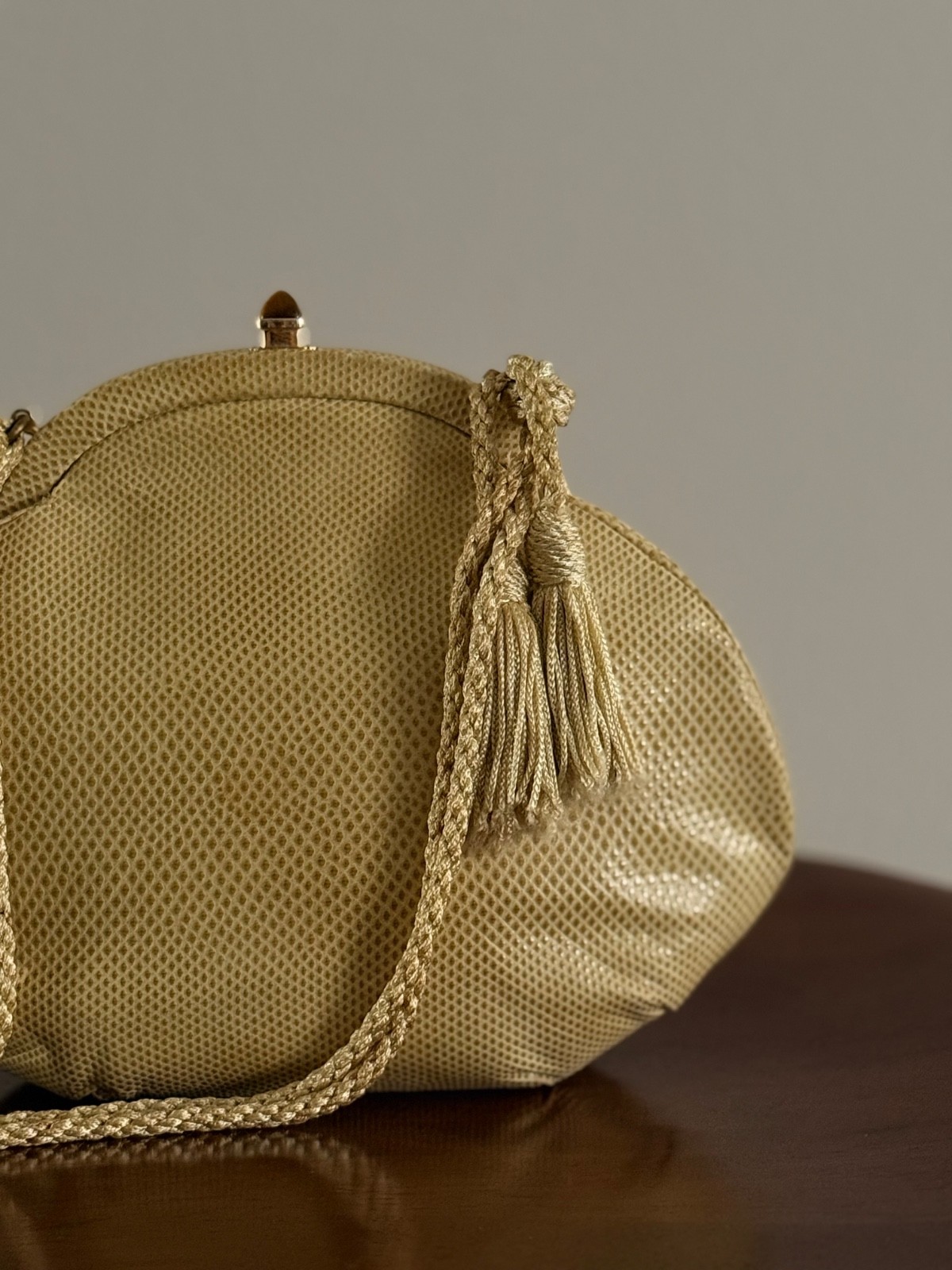 Vintage Judith Leiber Lizard Tiger Eye Evening Bag