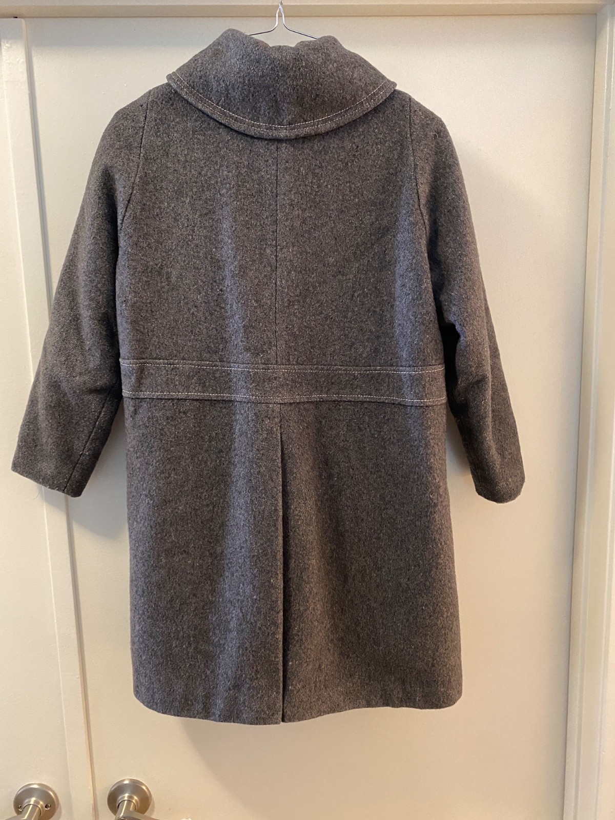 Antique Vintage 40’s Era Grey Wool Peacoat Collar Pockets