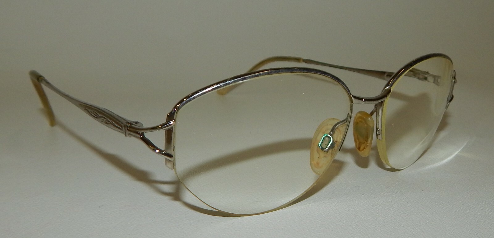 Safilo Elasta Silver Tone Semi Rim Eyeglasses Frames