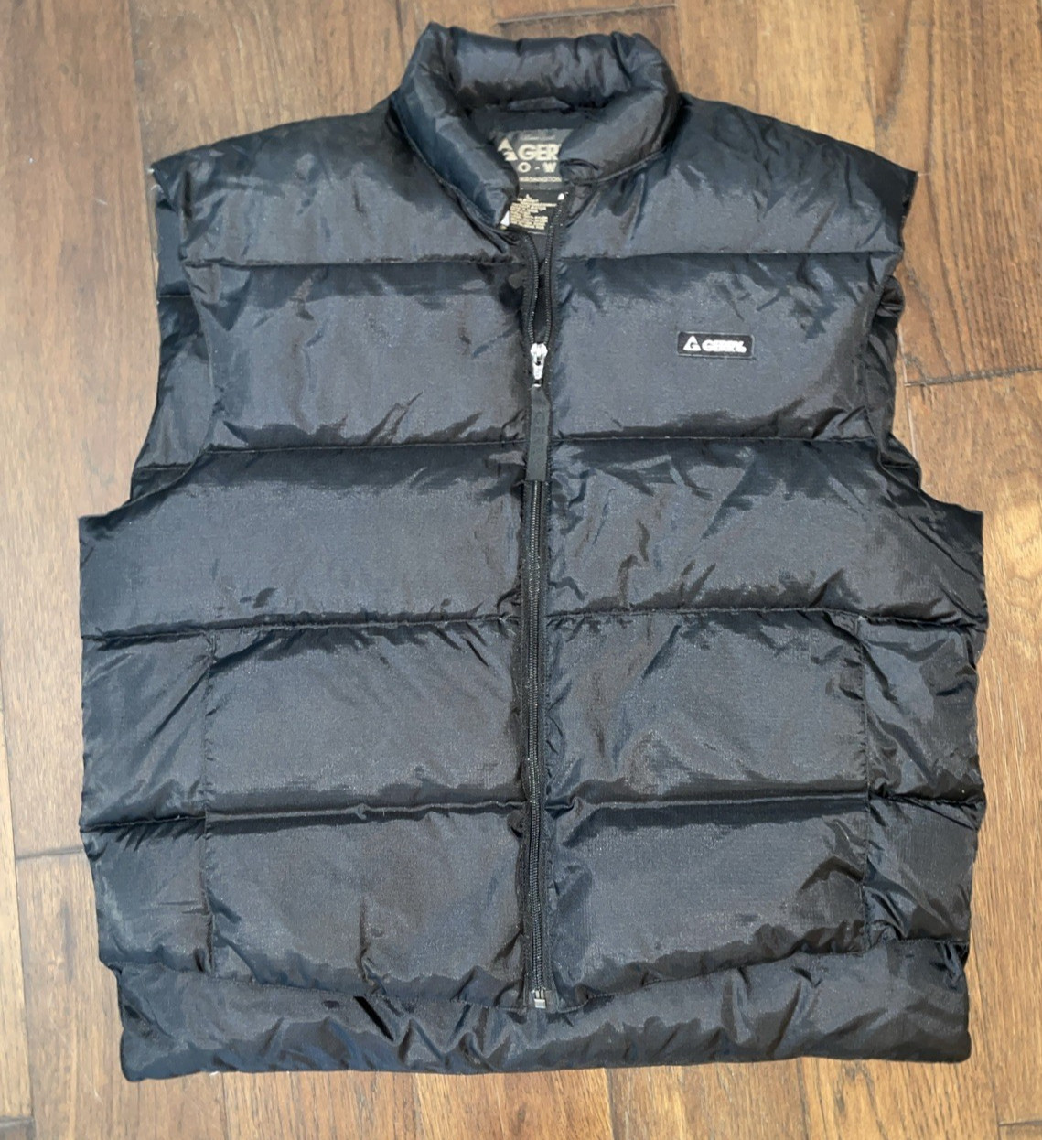 Vintage Gerry Down Puffer Vest Mens Large Black Zip 80s
