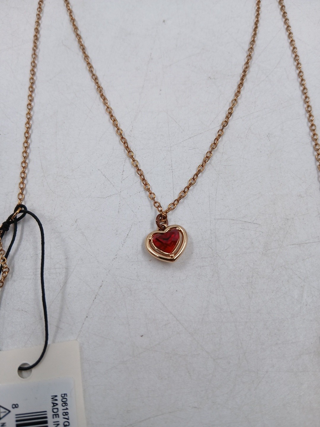 Coach Red Stone Heart Red Necklace Gold Plated (Z3-B16)