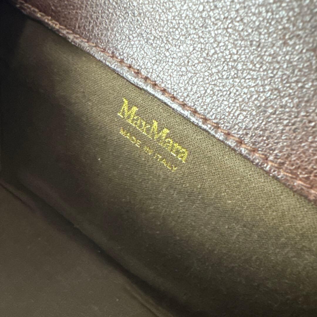 MaxMara Mini Shoulder Bag Leather Dark Brown Authentic From Japan