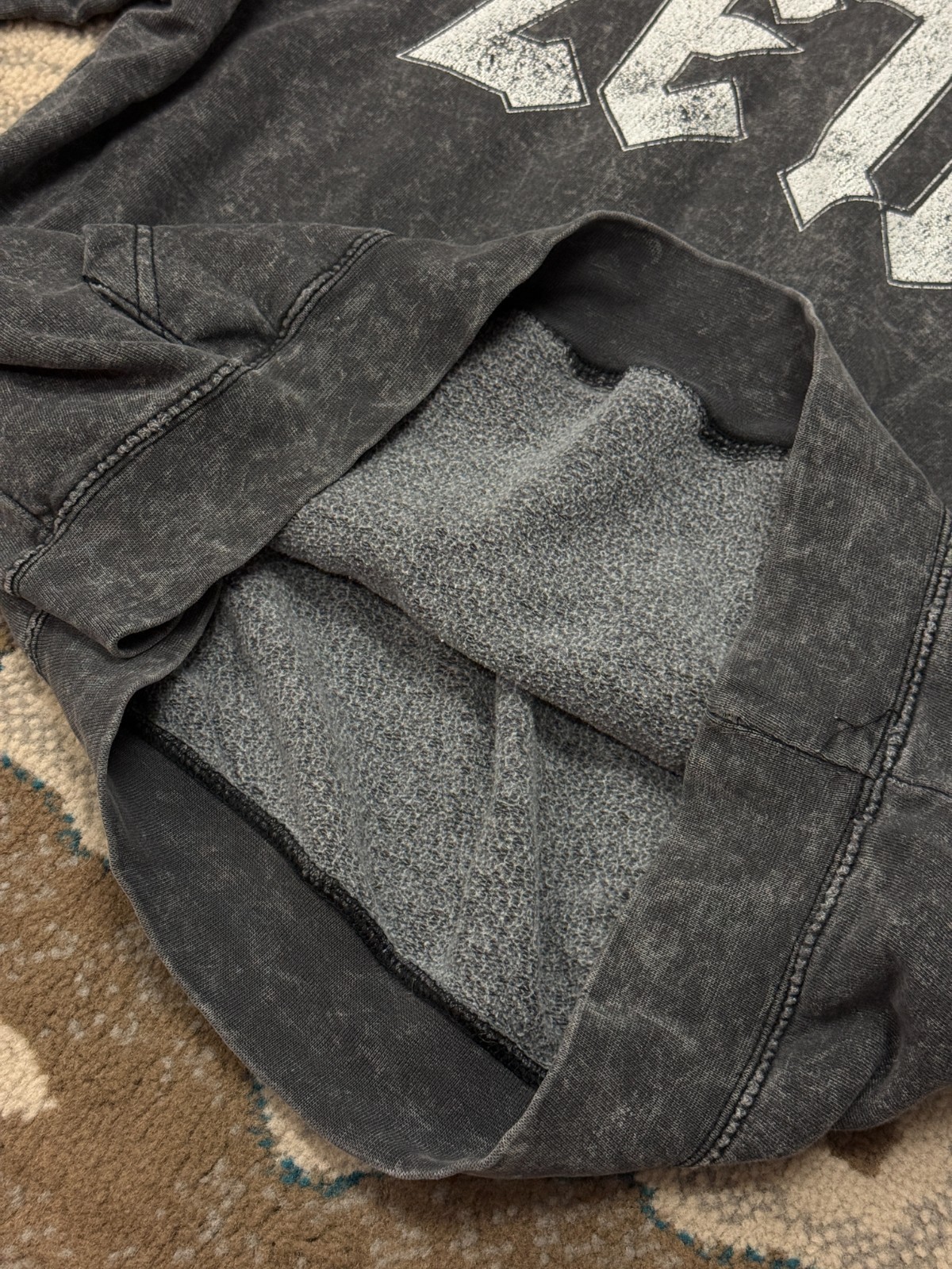 Colortone Hoodie Mens Medium Dark Gray Zeta Sorority or Fraternity Logo Pullover
