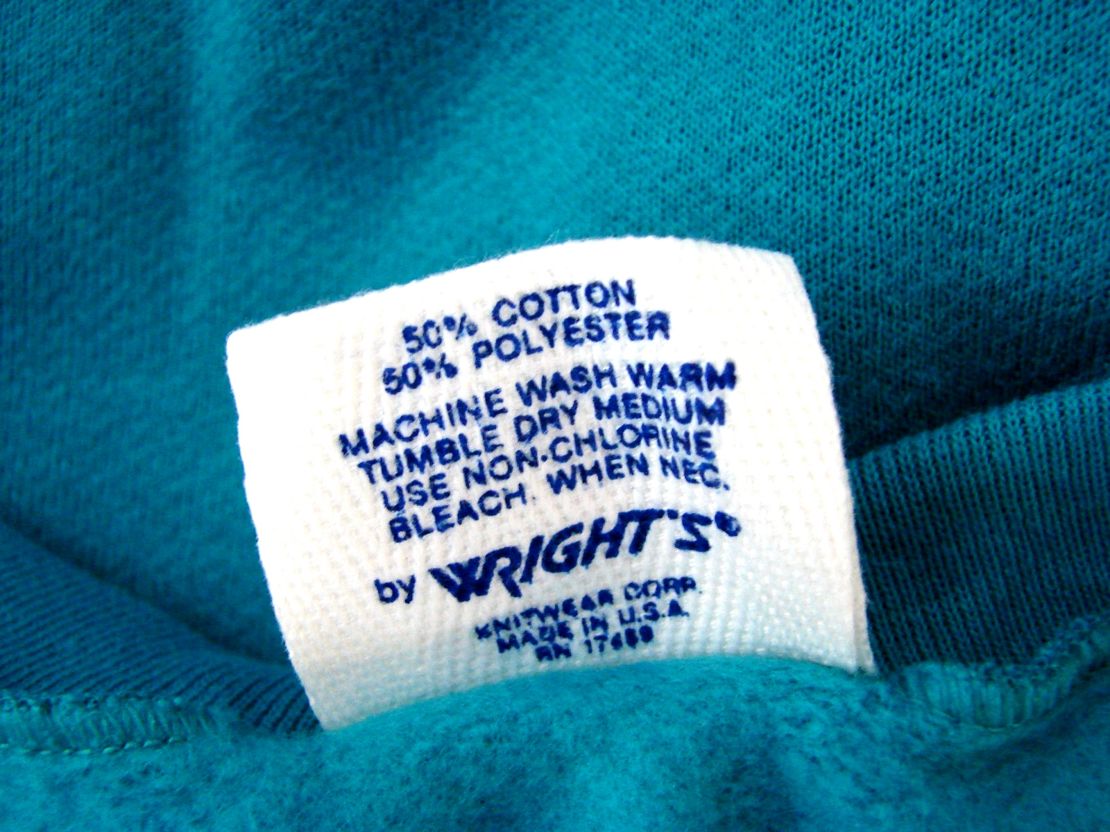 Vtg NOS Wrights Athletic Sleeveless Muscle Gym Sweatshirt Teal Blue Mens Large