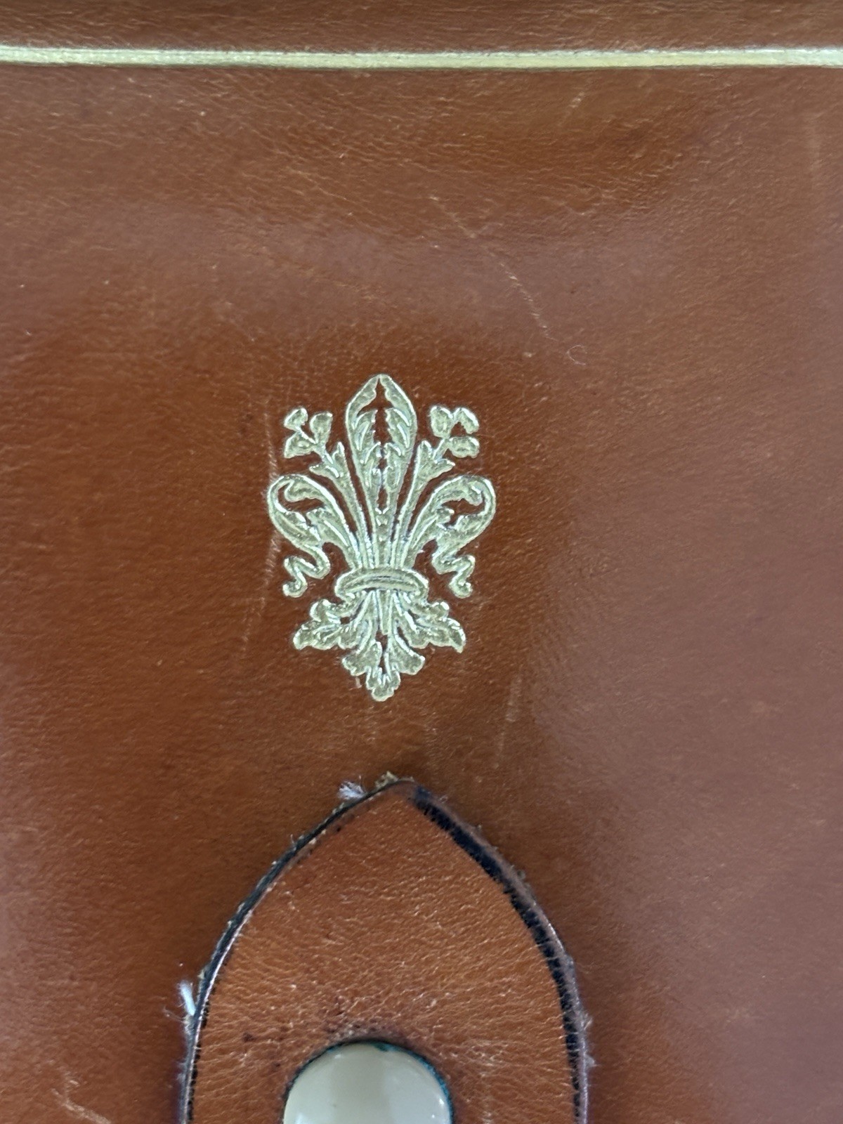 Vintage Florentine Leather Hand Tooled Tacco Coin And Jewelry Holder Pouch Brown