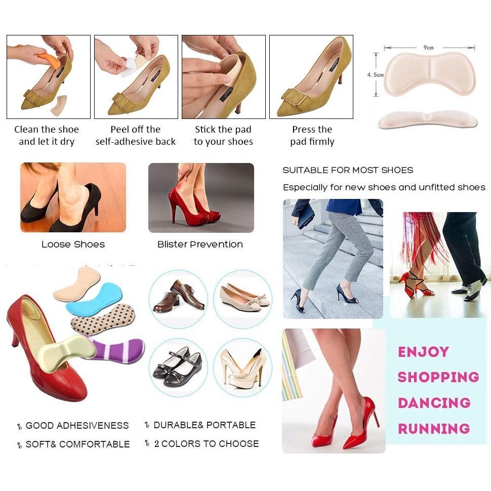 3 Pairs Adhesive Heel Pads, Sponge Cushion for Blister Prevention & Pain Relief