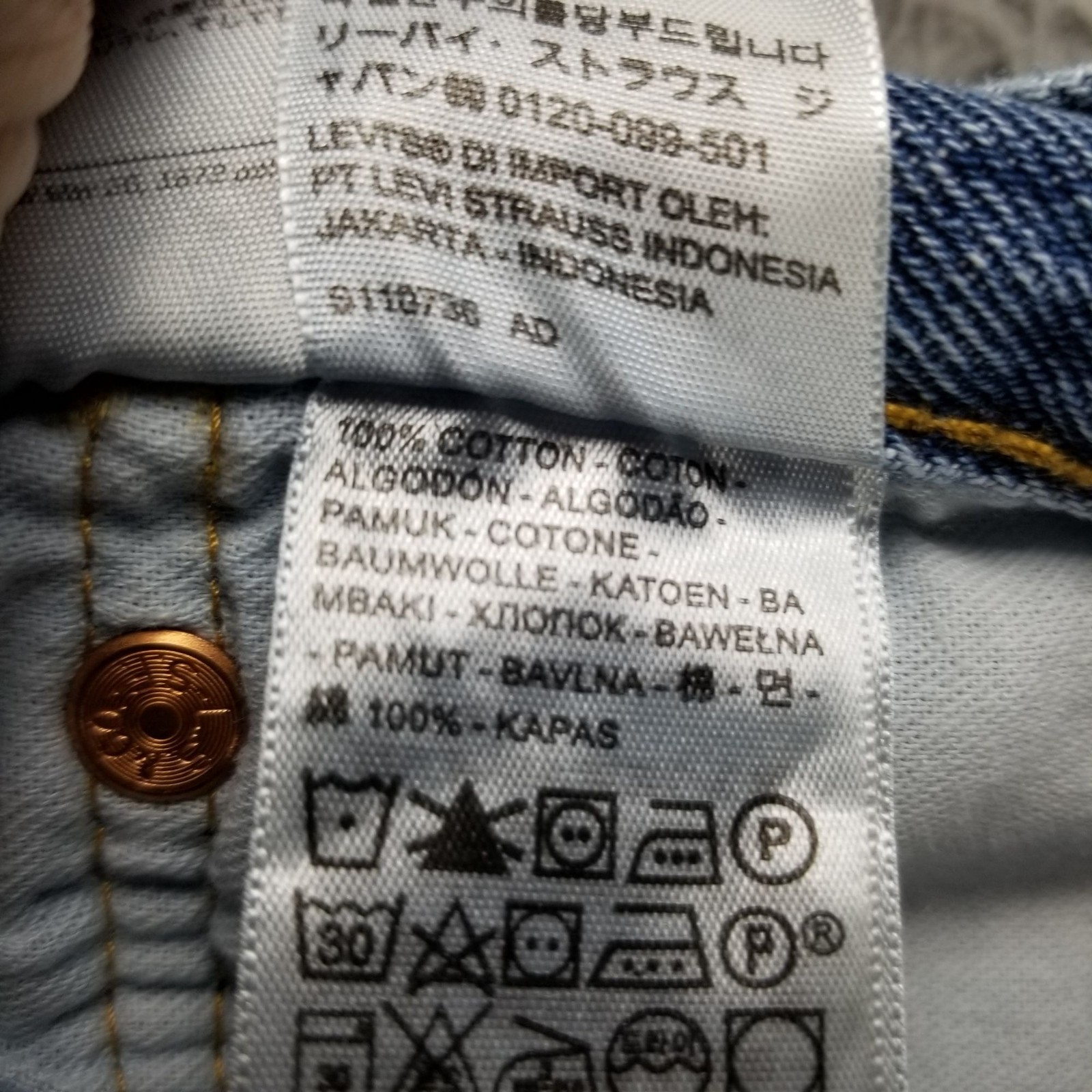 Levis Jeans Mens 36×29 Blue 501 Cotton Denim Button Fly Straight *Read*
