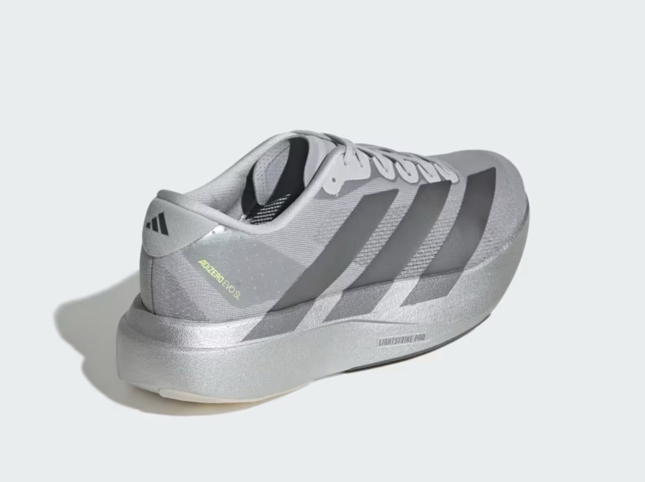 Adidas Adizero Evo SL Silver Metallic Black Running Sneakers JR3419 Men’s Sizes