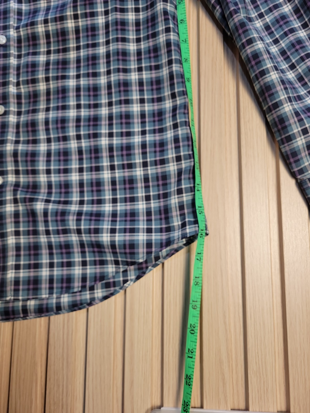 LL Bean Slightly Fitted Shirt Men’s Sz S Reg Blue/Black/White/Purple Plaid