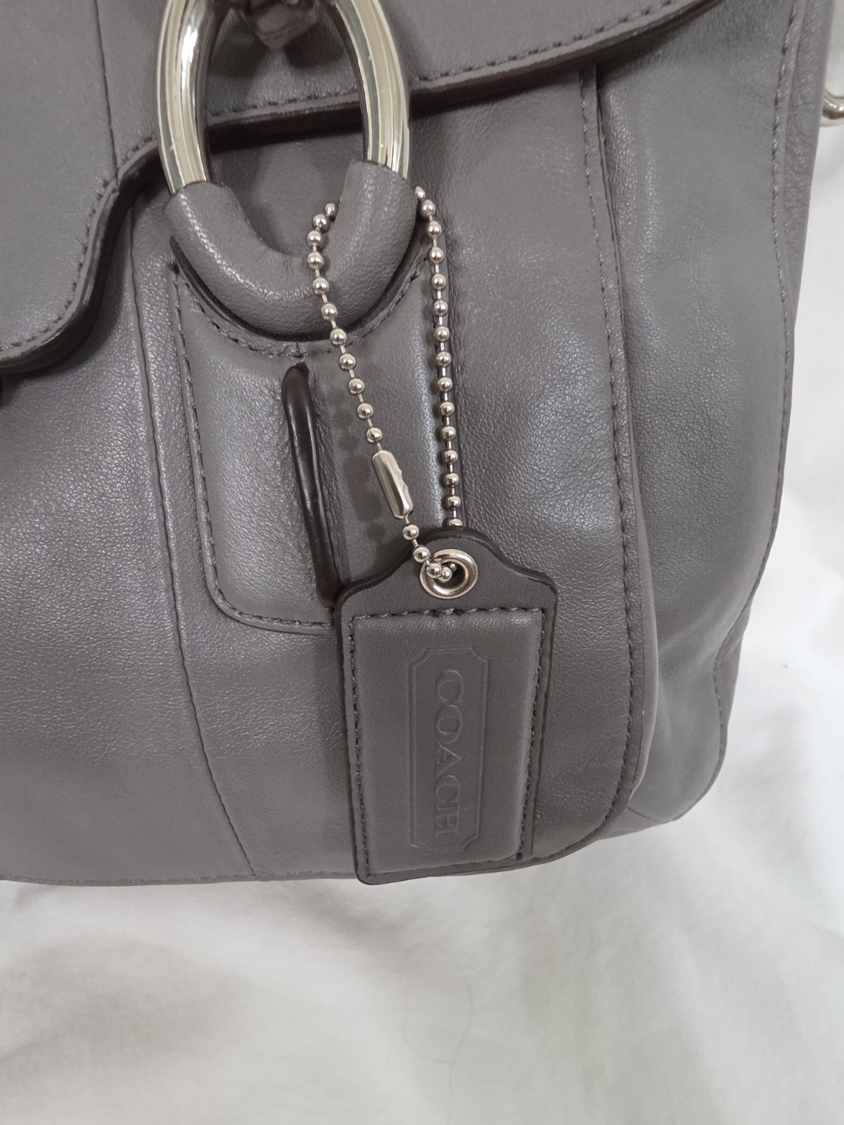 Coach Poppy Kristin E1126-18277 Gray Soft Butter Leather Shoulder Handbag