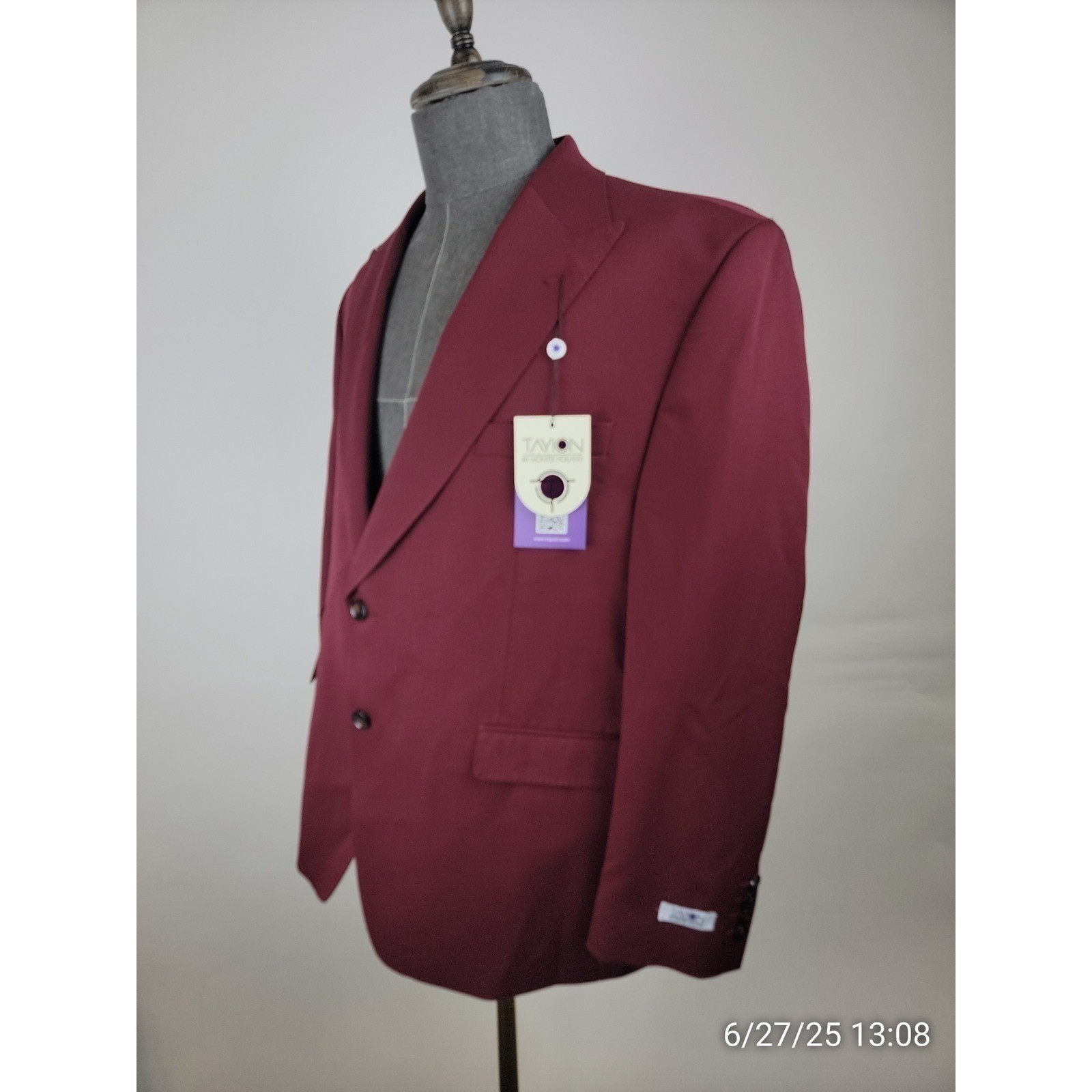 Tayion Sport Coat Mens 46L Red Two Button Modern Fit Blazer Suit Jacket NWT